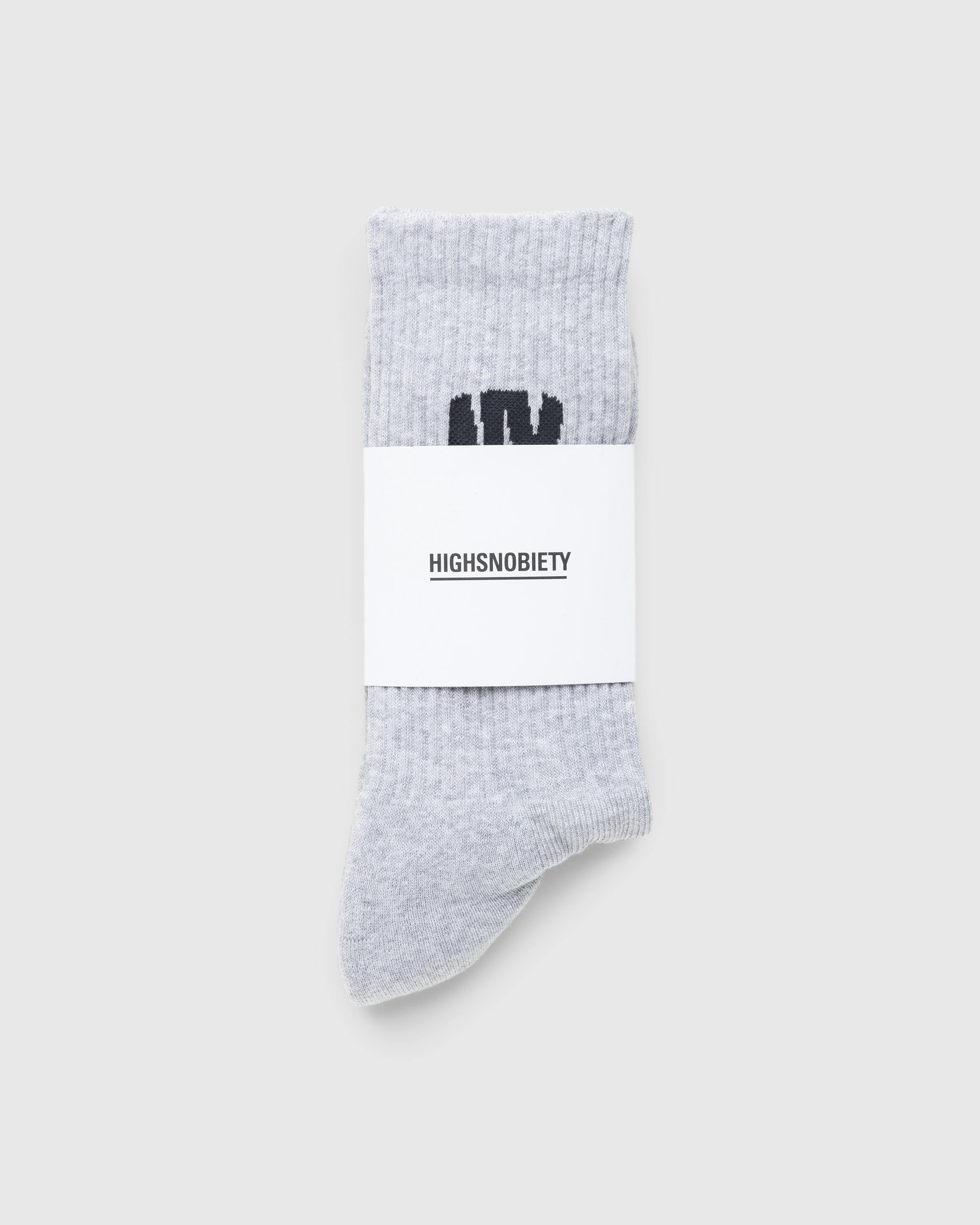 Highsnobiety – Not In New York Socks Grey - Crew - Melange Grey - Image 6