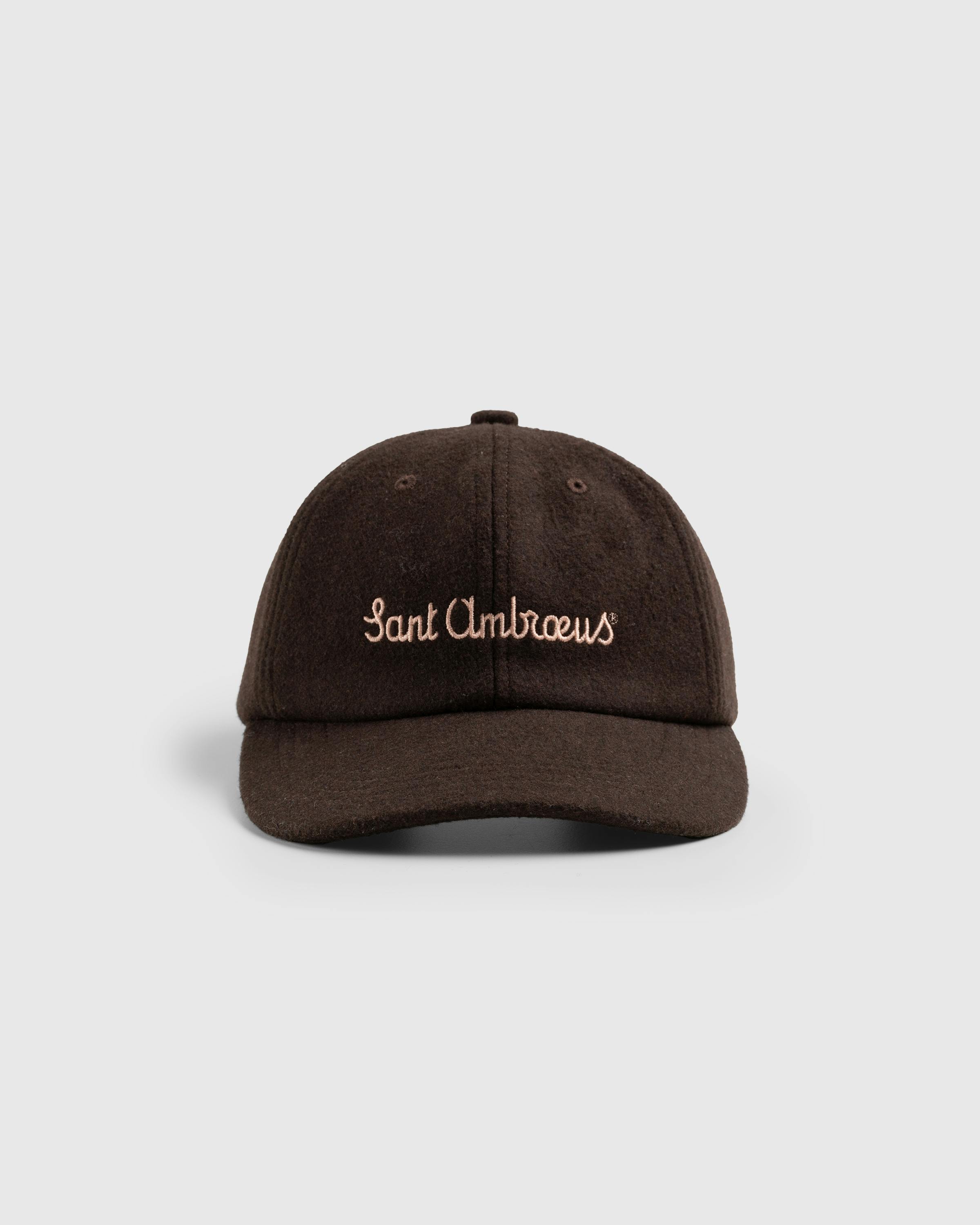 Sant Ambroeus x Highsnobiety – Wool Logo Cap Dark Brown - Caps - Dark Brown - Image 3