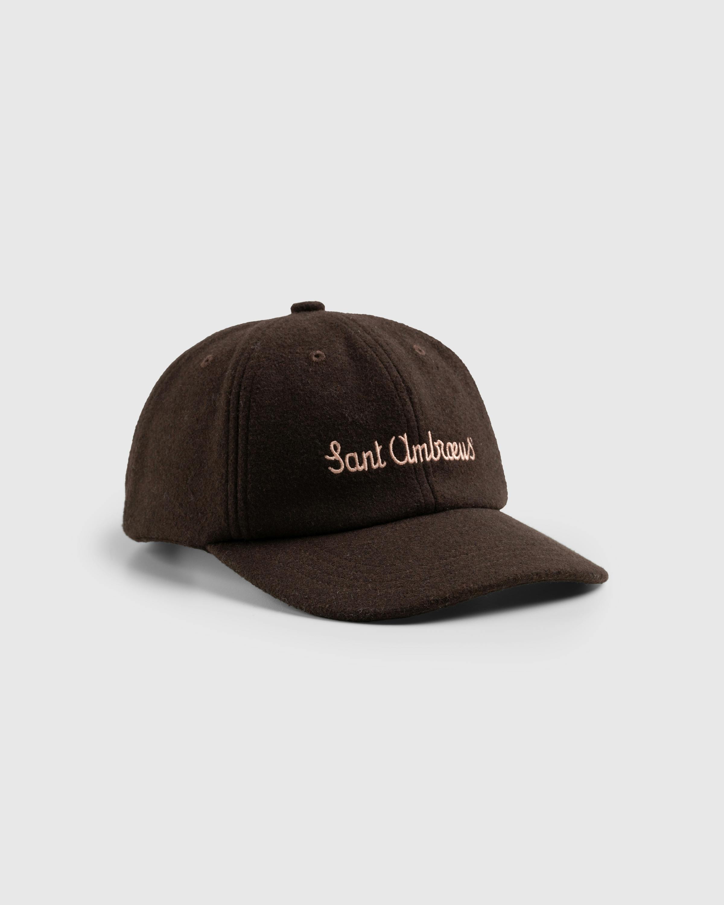 Sant Ambroeus x Highsnobiety – Wool Logo Cap Dark Brown - Caps - Dark Brown - Image 1