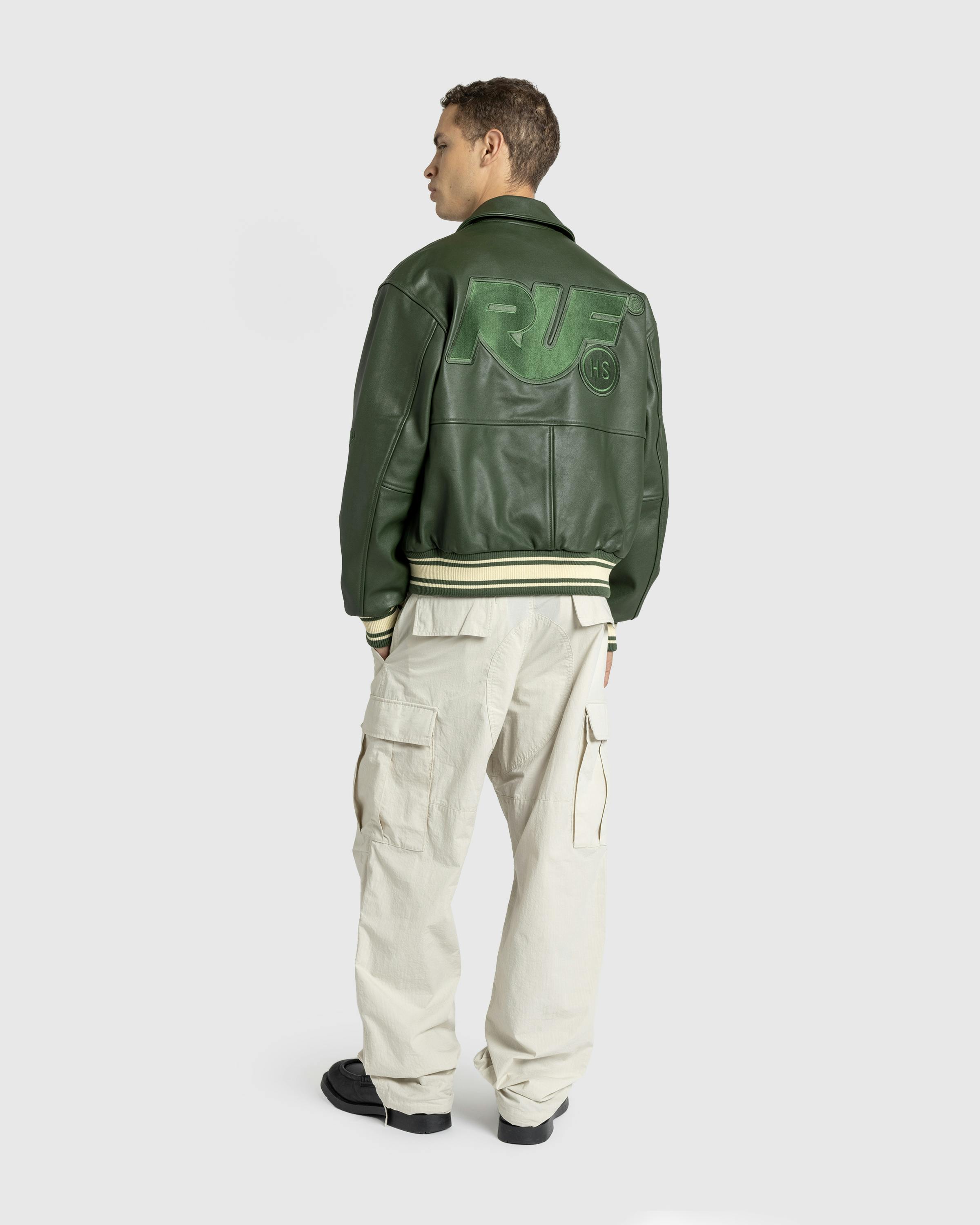 RUF x Highsnobiety – Leather Bomber Green  - Leather Jackets - Green - Image 7