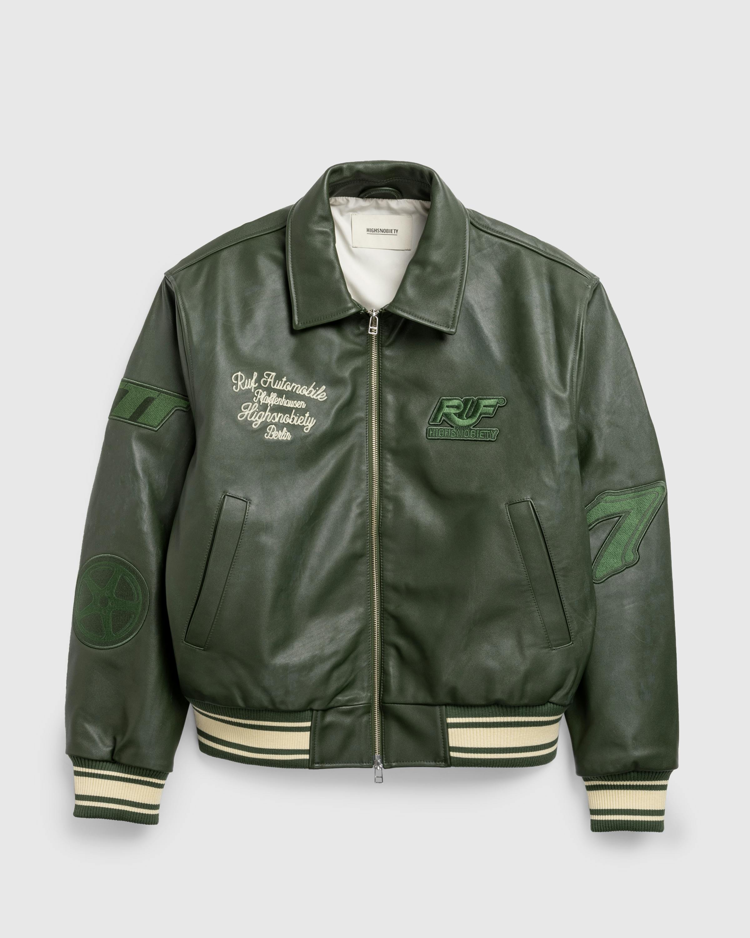 RUF x Highsnobiety – Leather Bomber Green  - Leather Jackets - Green - Image 1