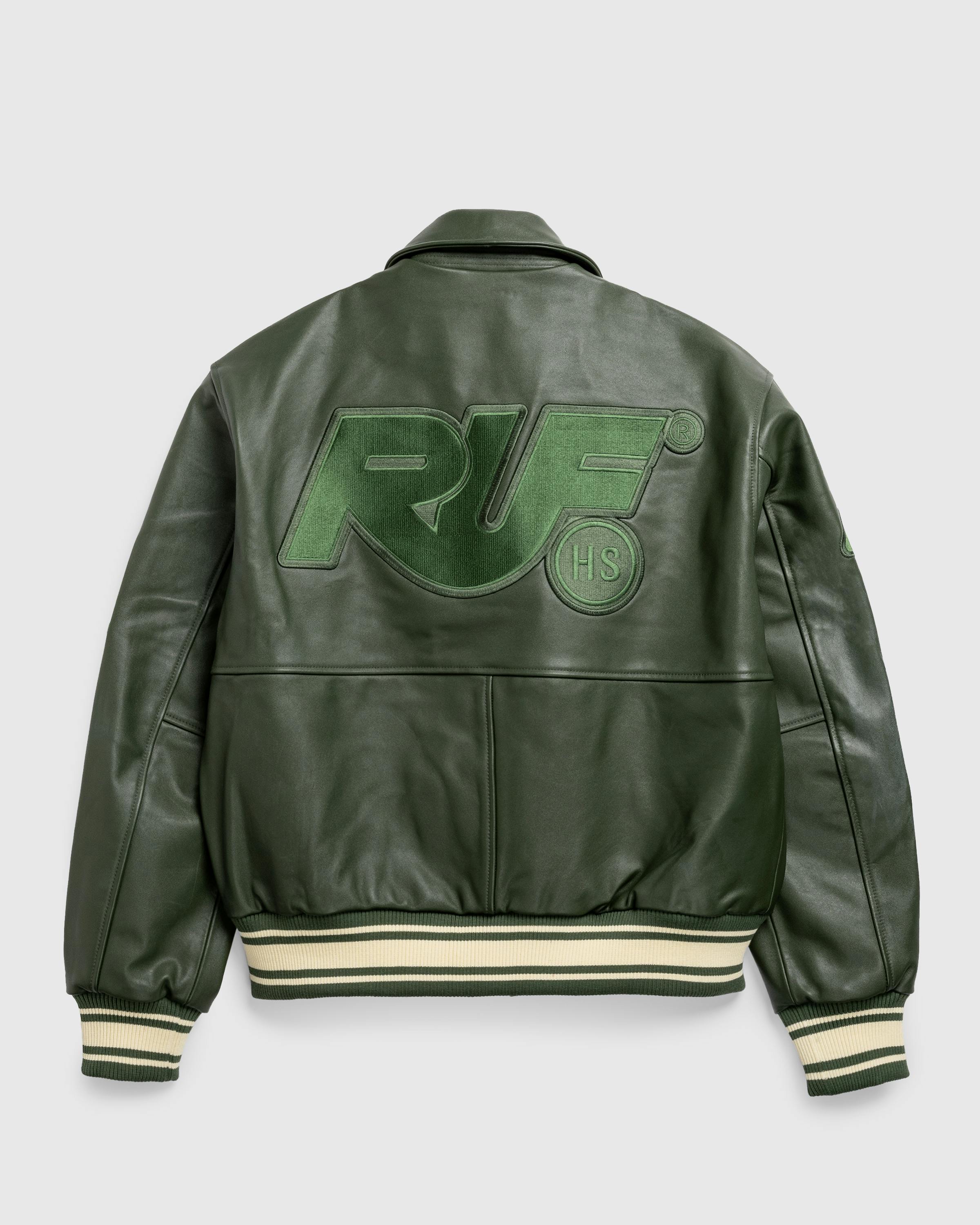 RUF x Highsnobiety – Leather Bomber Green  - Leather Jackets - Green - Image 4