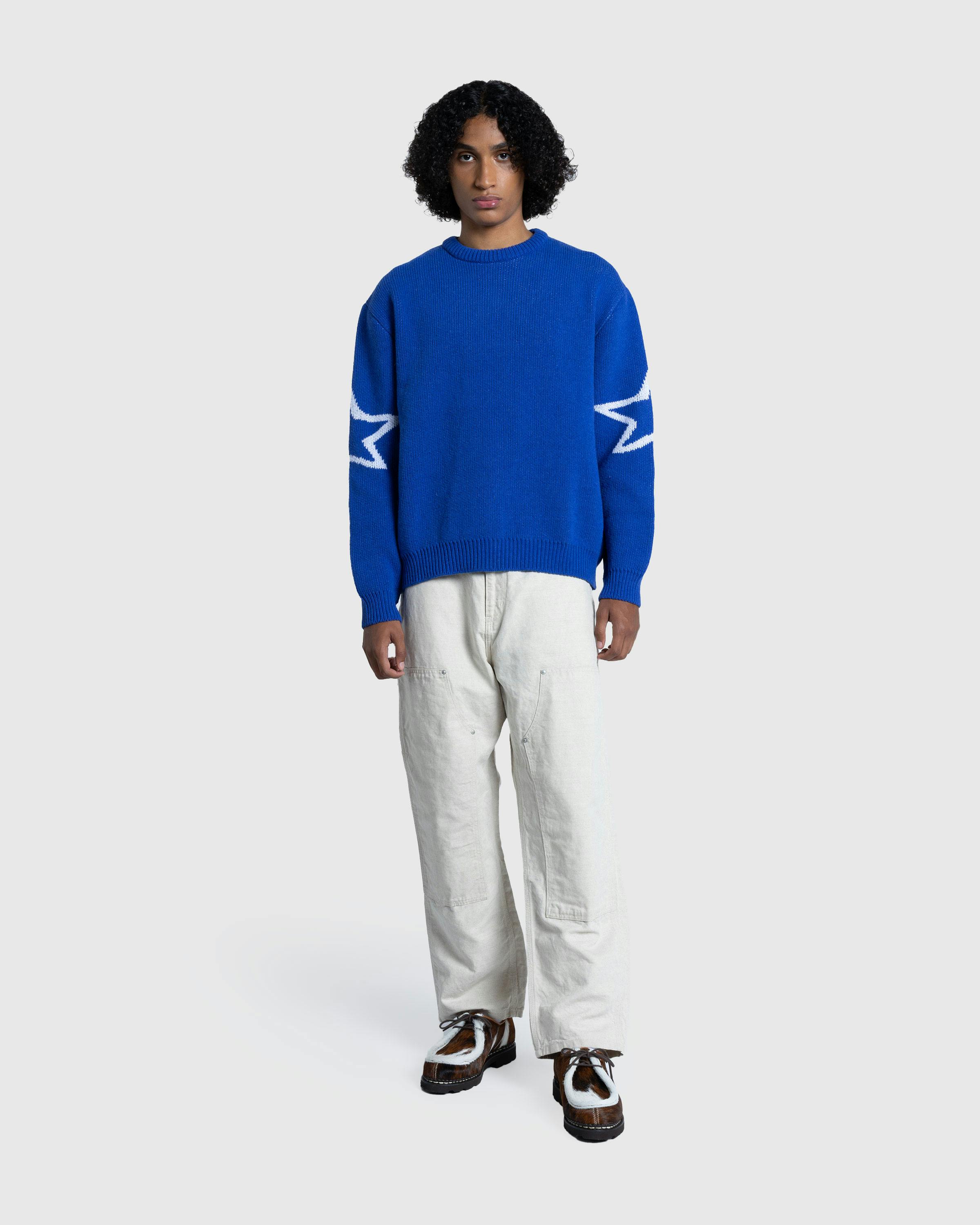 Carne Bollente – The S Word Knit Sweater Blue - Crewnecks - Blue - Image 3