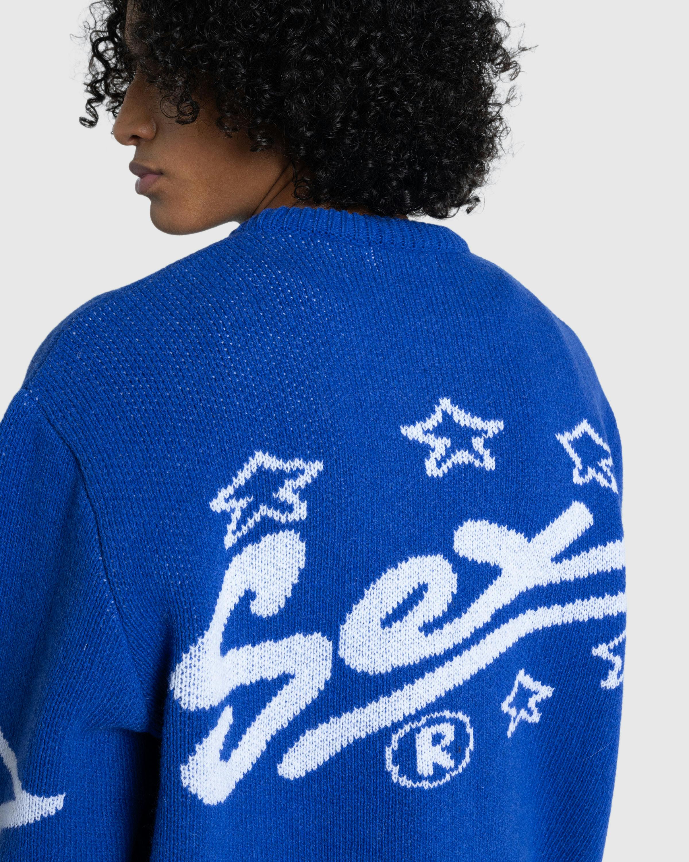 Carne Bollente – The S Word Knit Sweater Blue - Crewnecks - Blue - Image 5