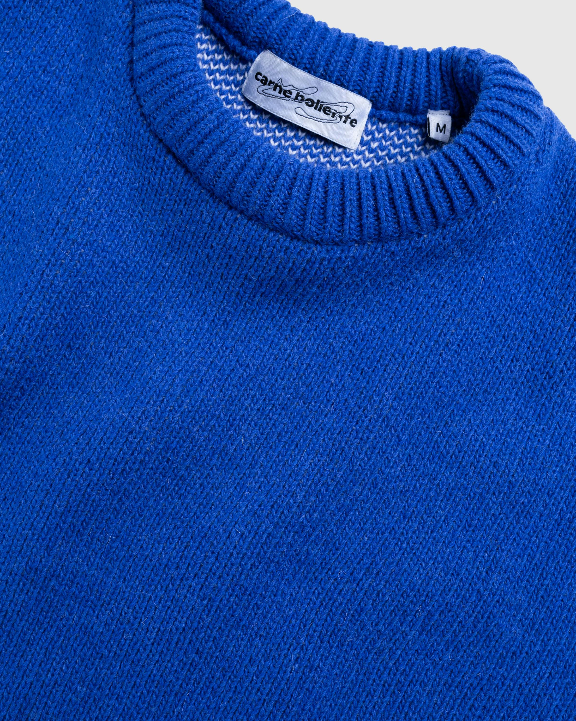 Carne Bollente – The S Word Knit Sweater Blue - Crewnecks - Blue - Image 6