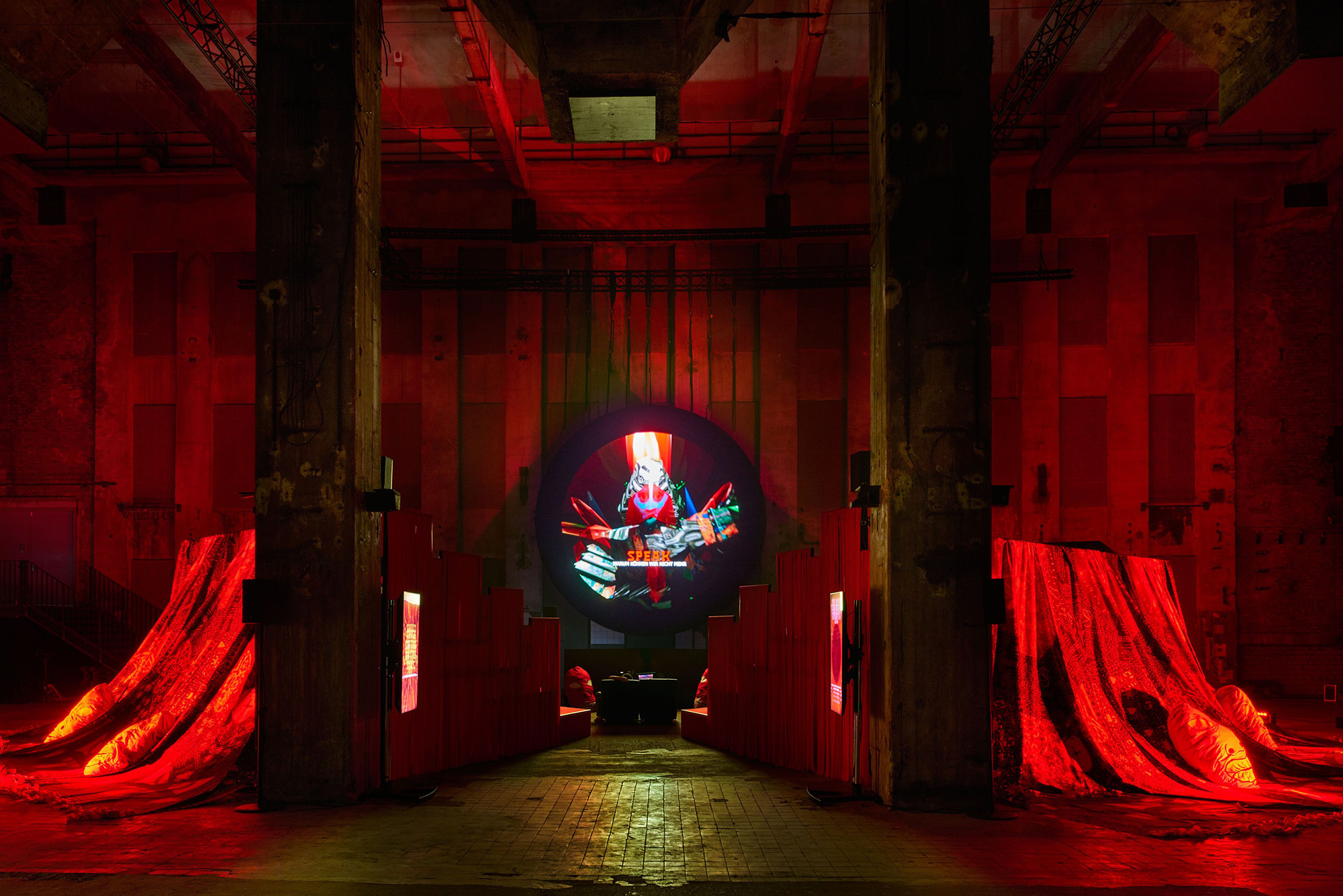 Danielle Brathwaite-Shirley, THE SOUL STATION, 2024. Installation view of the hall at Berghain, Berlin.