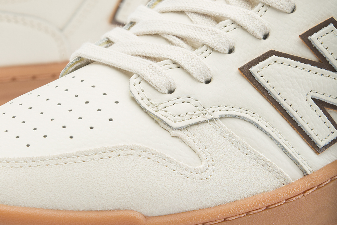 New Balance' 480 sneaker remixed by Andrew Reynolds in beige leather with a gum sole