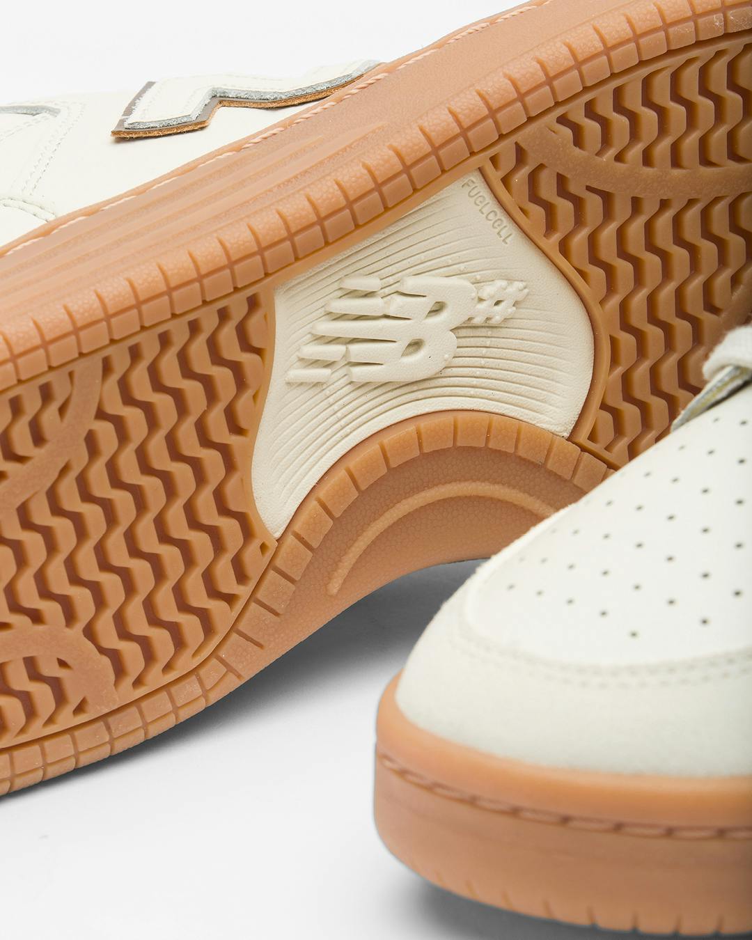 New Balance' 480 sneaker remixed by Andrew Reynolds in beige leather with a gum sole