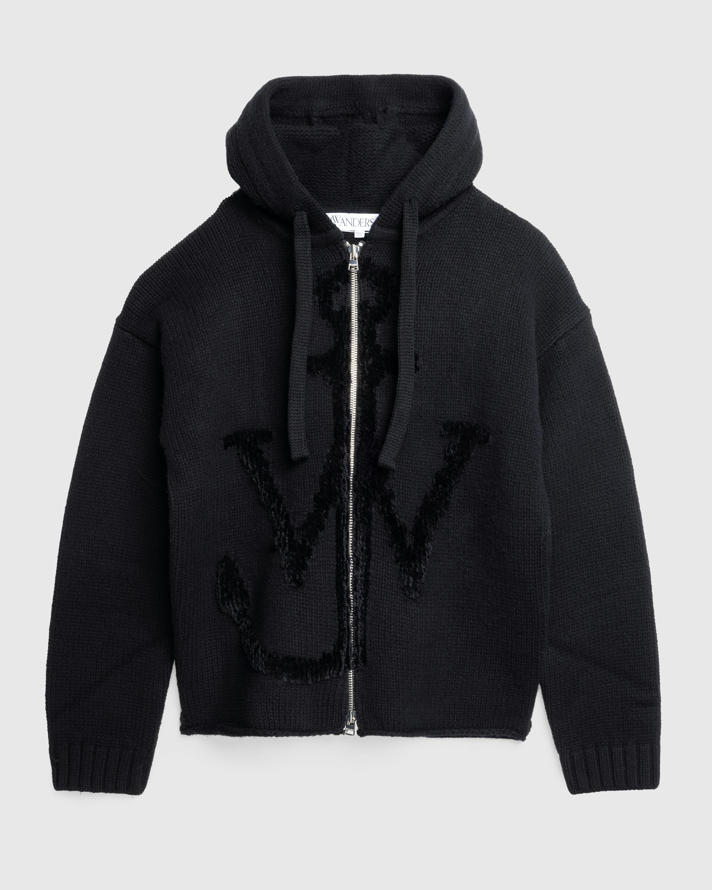 J.W. Anderson – Zip Anchor Logo Hoodie Black - Hoodies - Black - Image 1