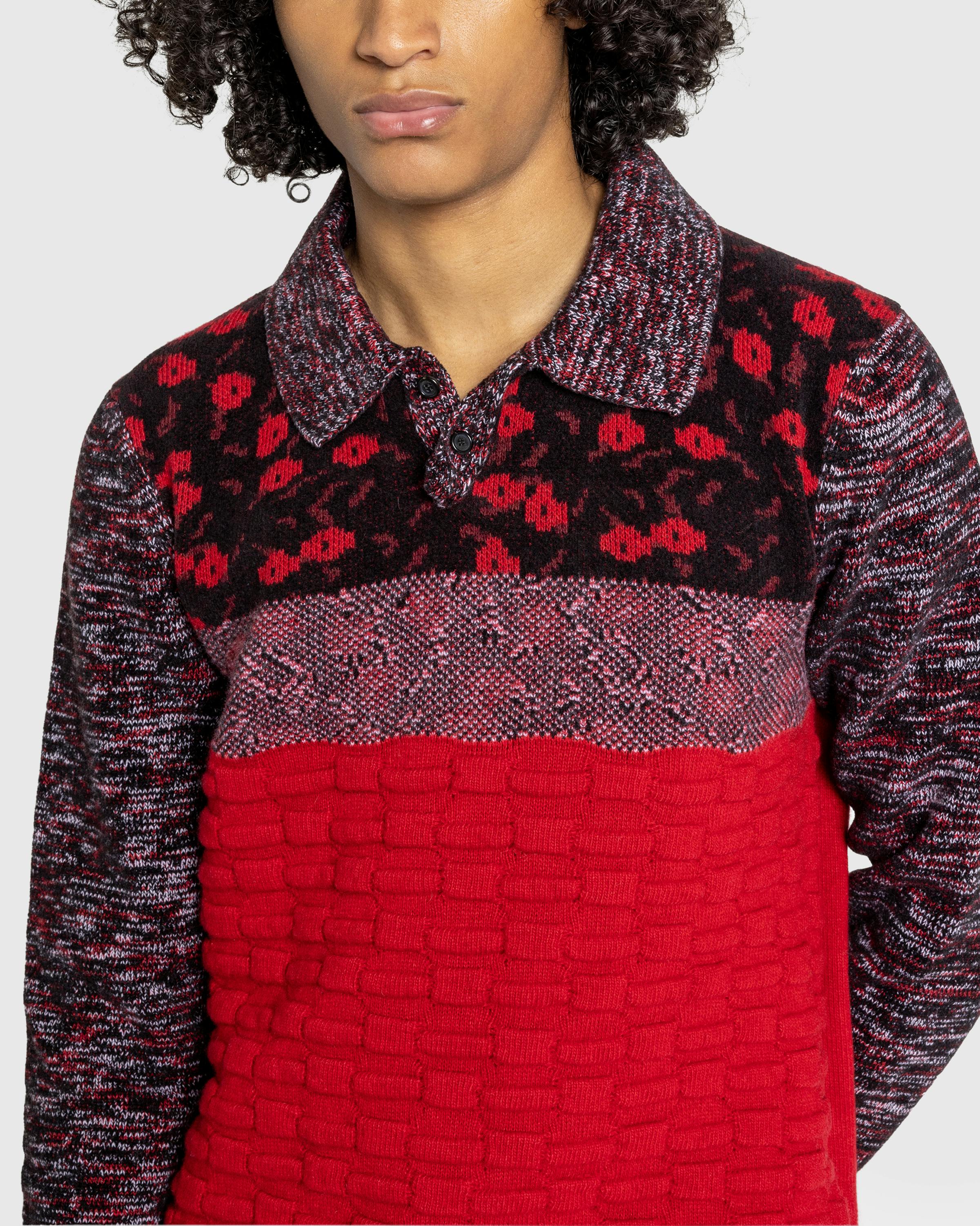 J.W. Anderson – Multi Stitch Polo Bright Red - Polos - Red - Image 5