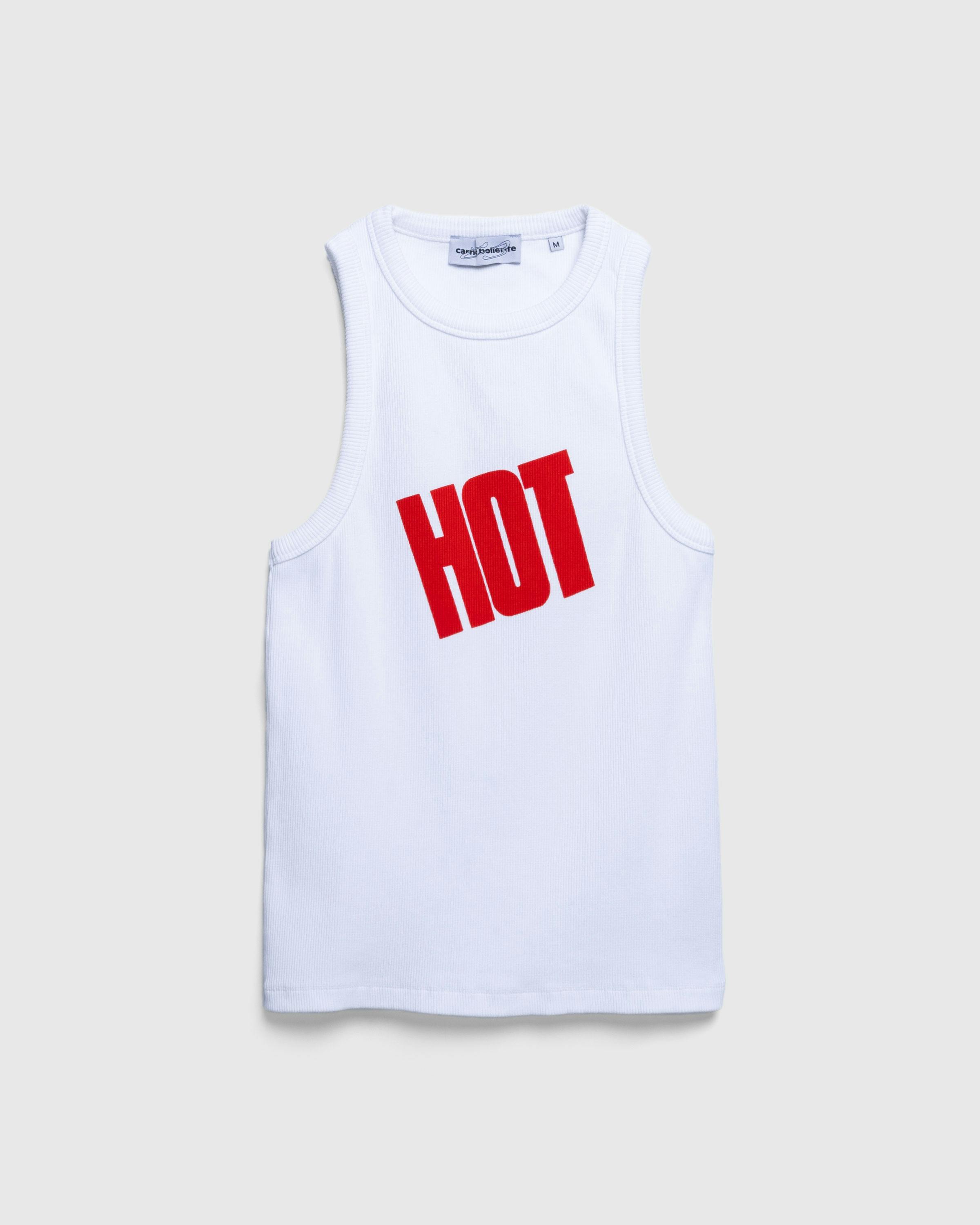 Carne Bollente – Simply Hot Tank White/Red - Tank Tops - White - Image 1