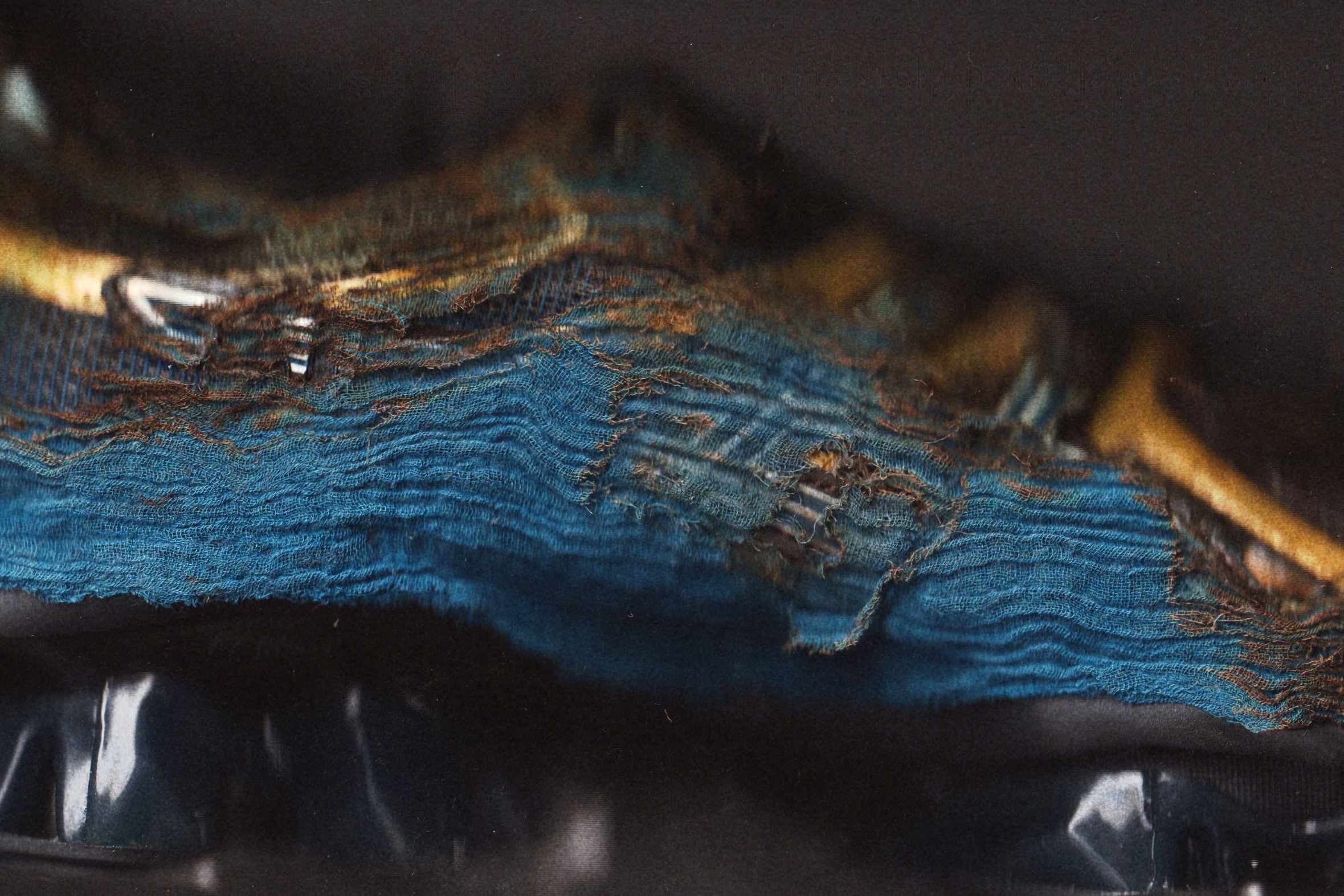 AIREI's ASICS GEL-Quantum Kinetic sneaker in indigo-dyed khadi gauze