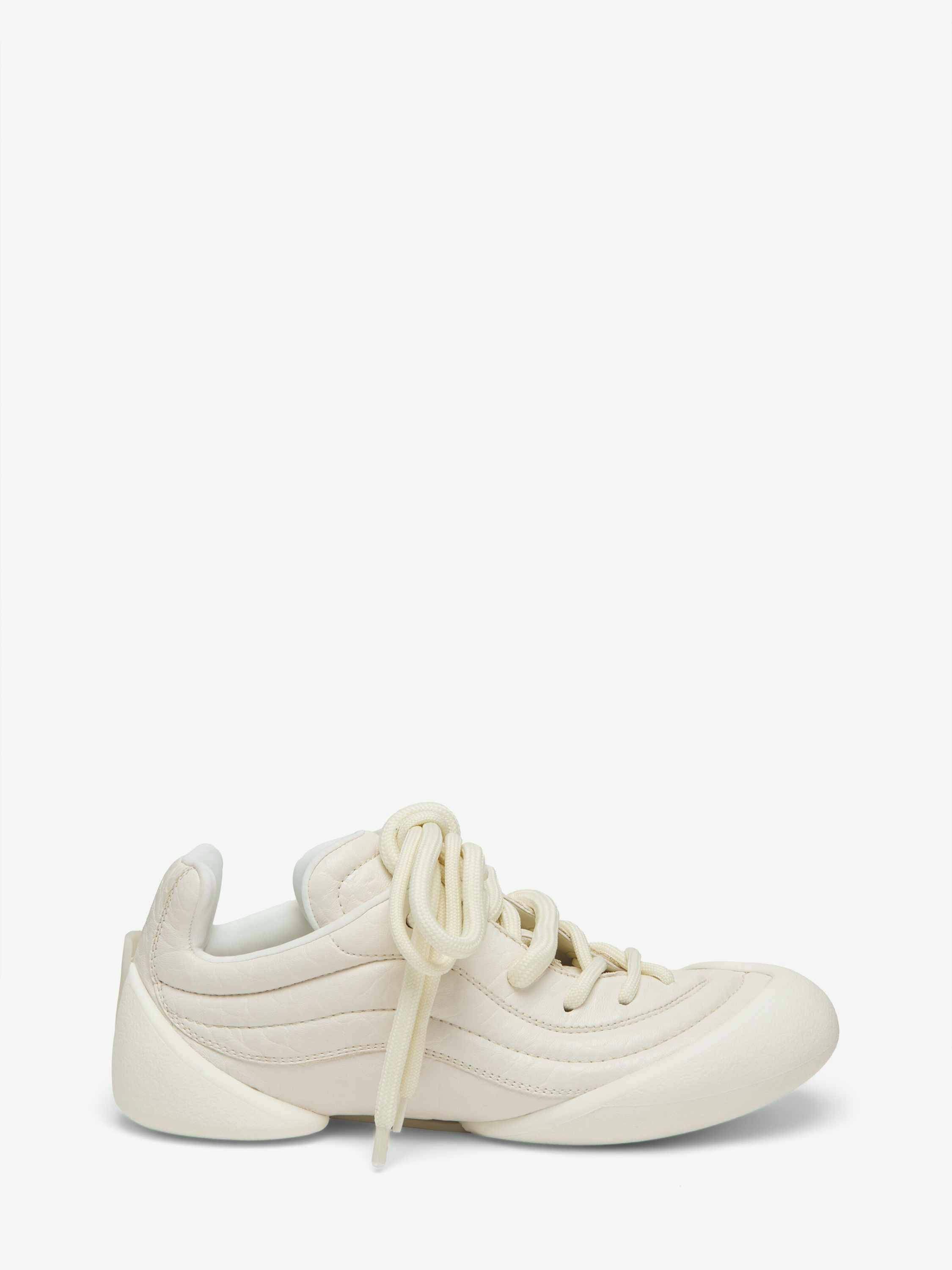 Alexander McQueen's Flexion sneaker in white black and pink leather