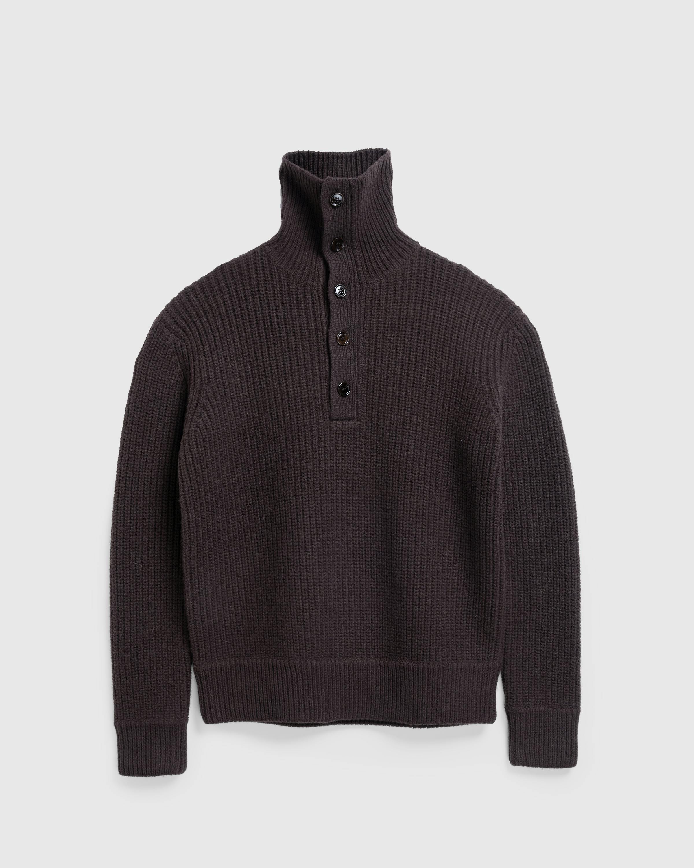 Dries van Noten – Mudra Polo Sweater Dark Brown - Crewnecks - Brown - Image 1