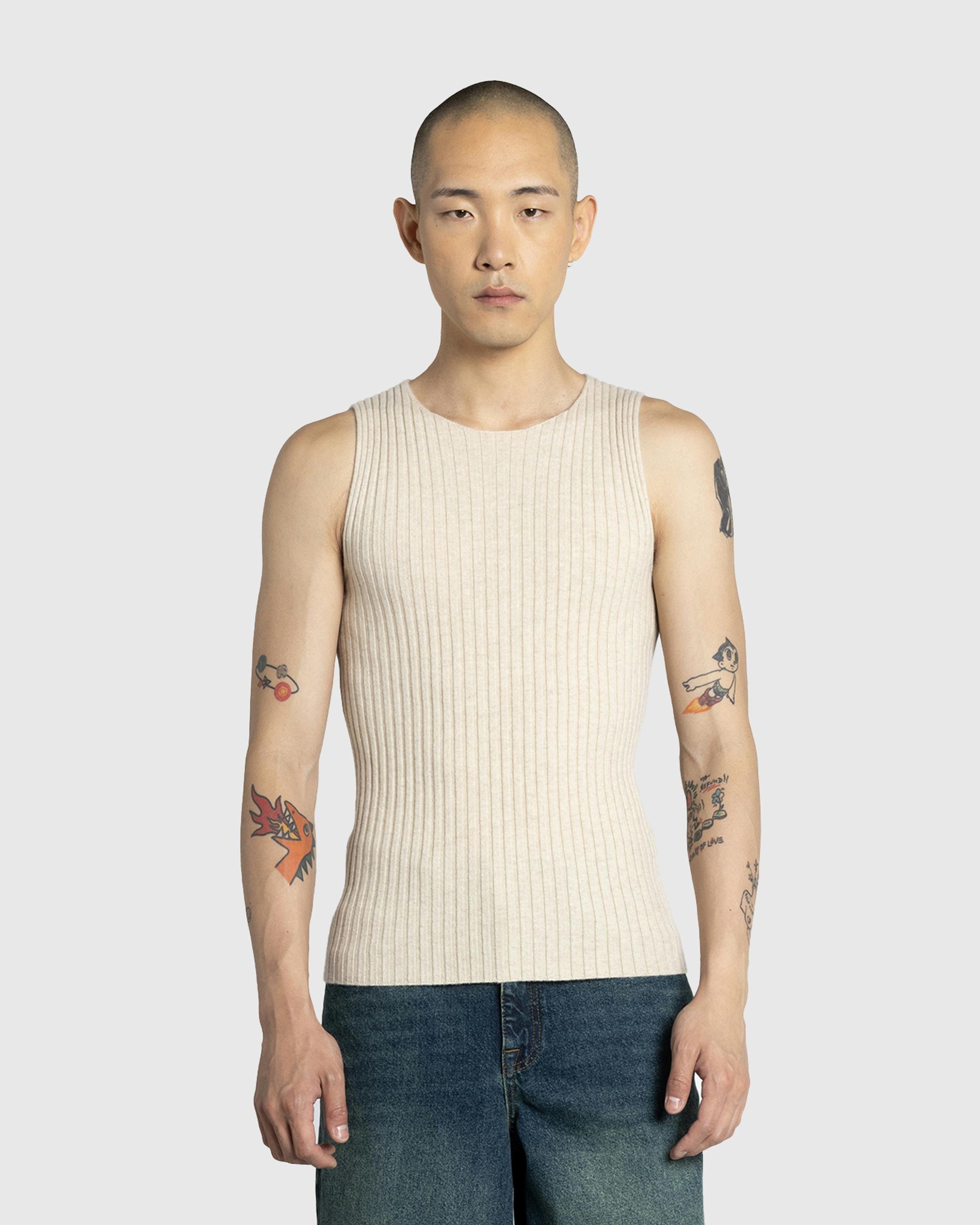 Dries van Noten – Murad Cashmere Top Natural - Tank Tops - Beige - Image 2