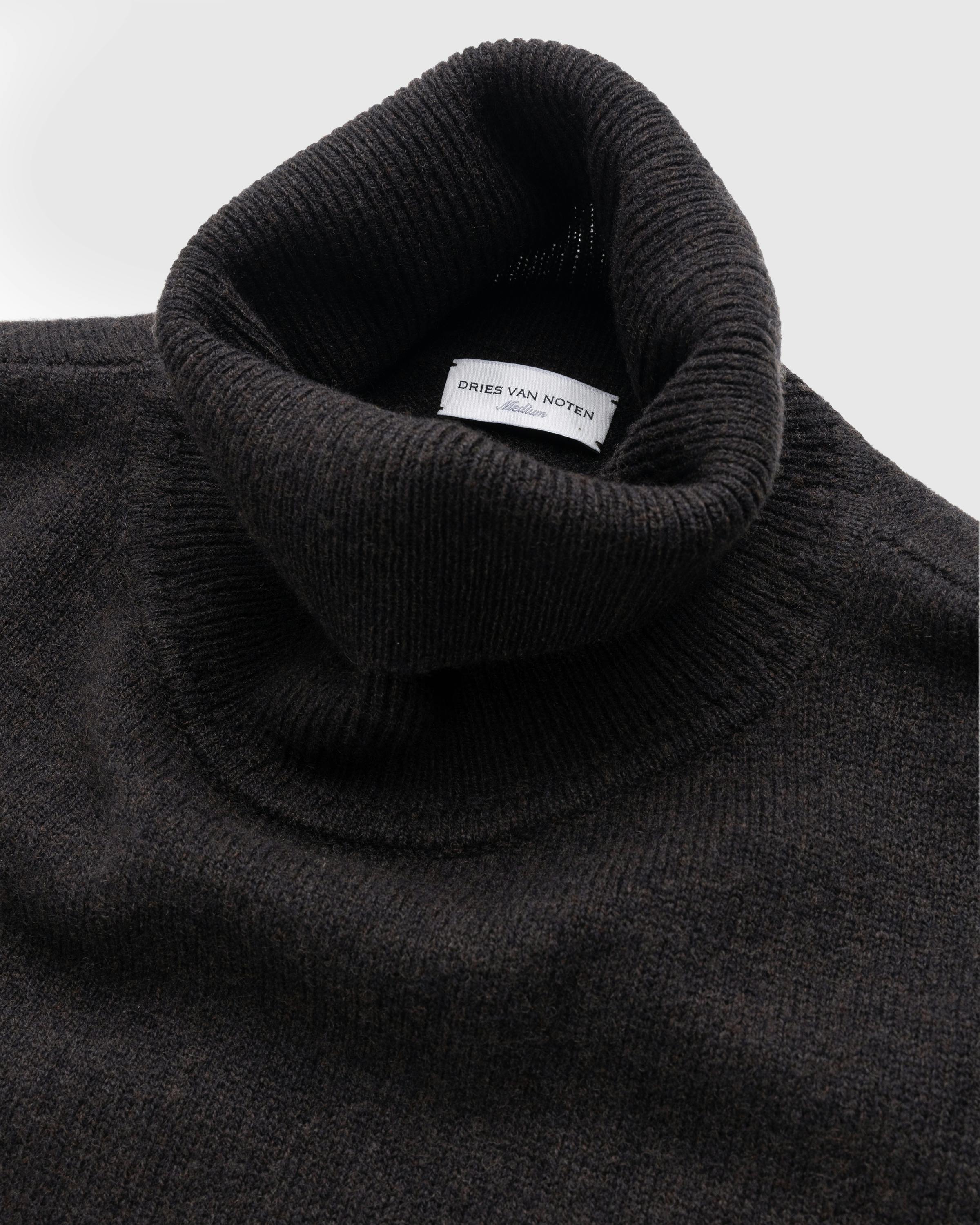 Dries van Noten – Muzo Turtleneck Sweater Dark Brown - Turtlenecks - Brown - Image 4