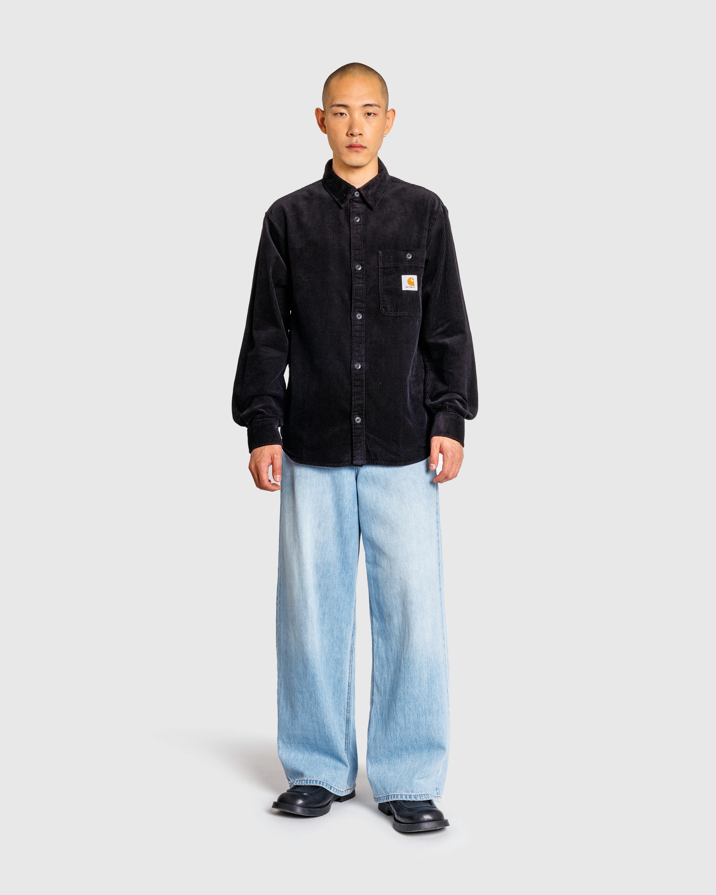 Carhartt WIP – Long-Sleeve Flint Shirt Black/Rinsed - Longsleeve Shirts - Black - Image 3