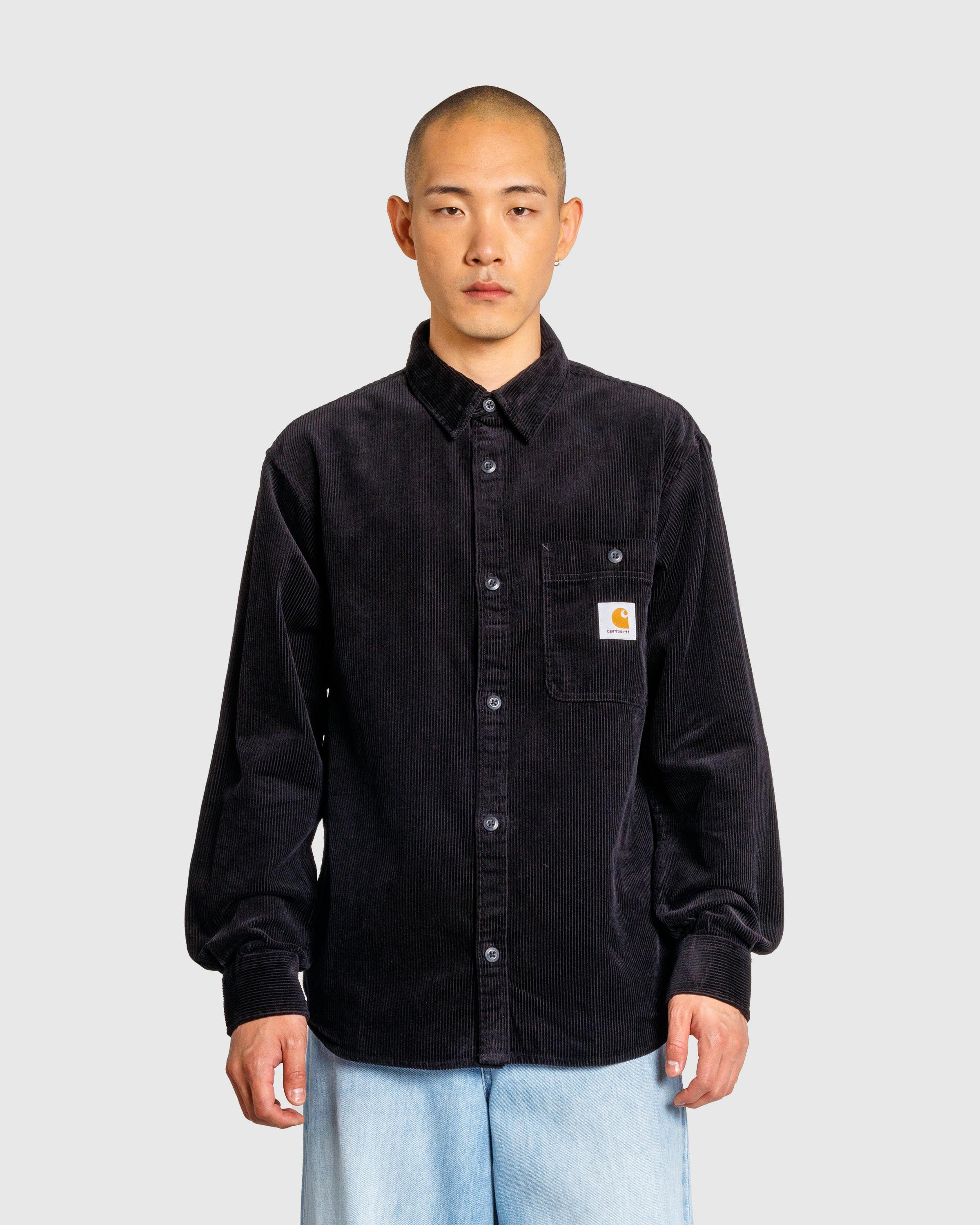 Carhartt WIP – Long-Sleeve Flint Shirt Black/Rinsed - Longsleeve Shirts - Black - Image 2