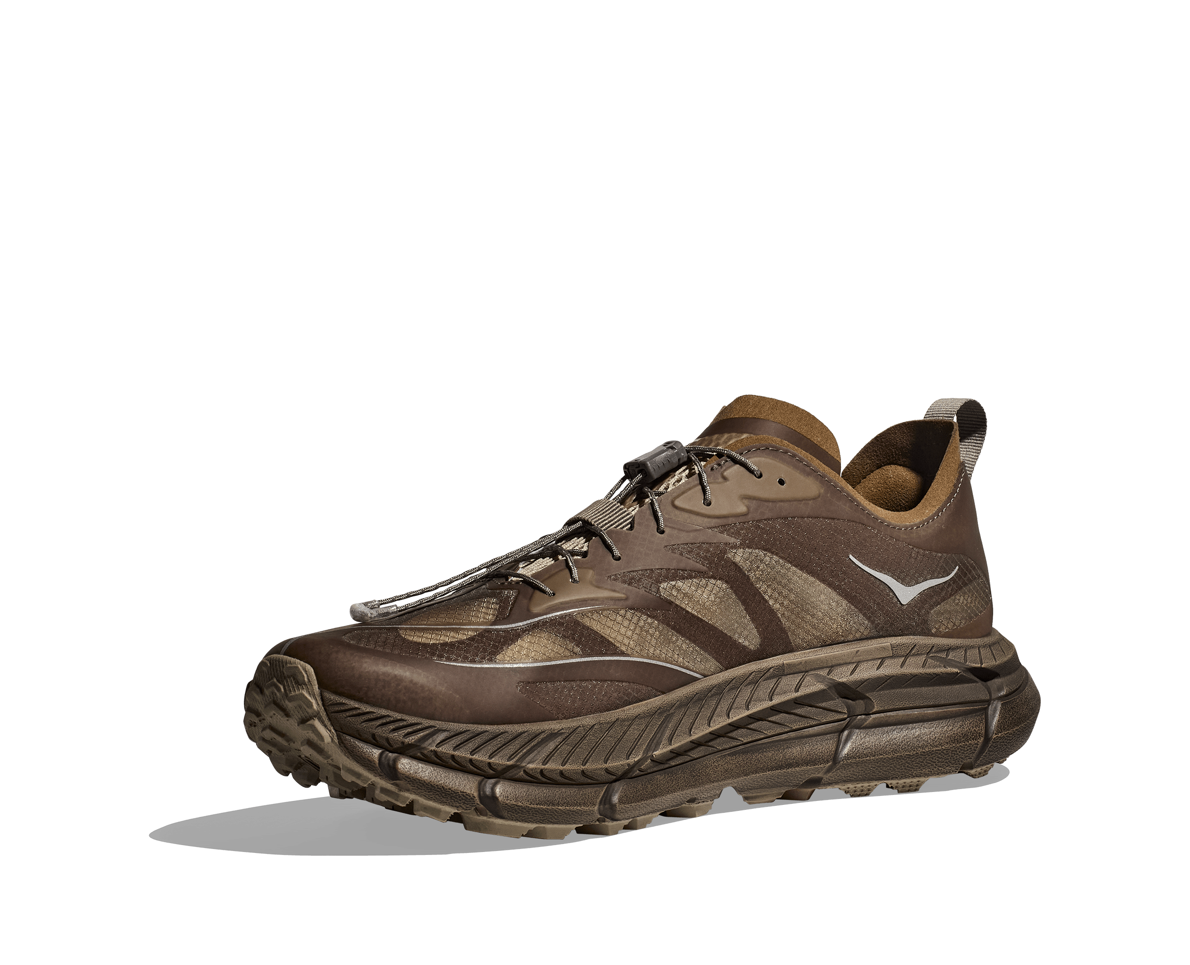 HOKA & Satsify's Mafate Speed 4 Lite sneaker in green and yellow colorways