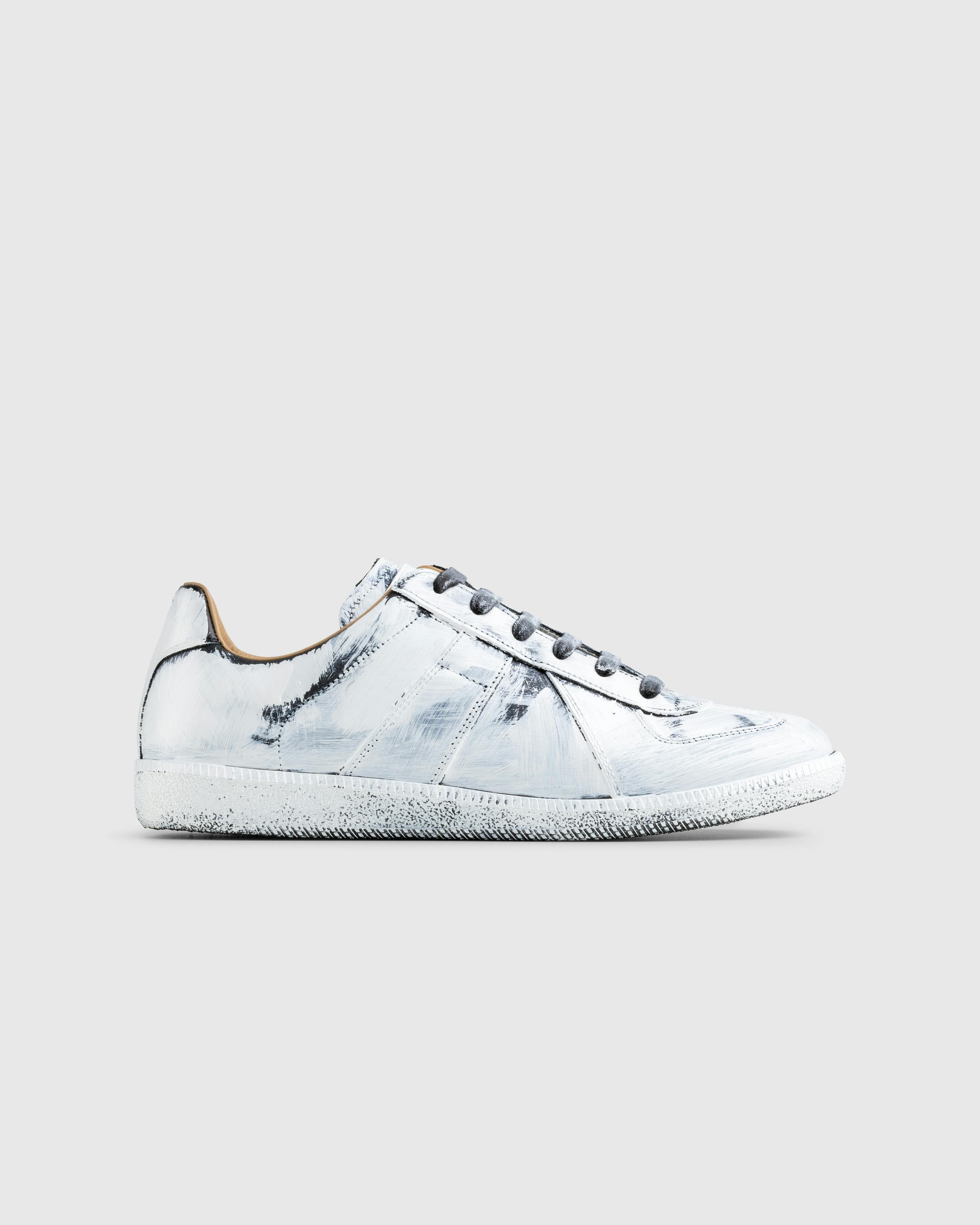 Maison Margiela – Replica Bianchetto Sneaker Black/Glossy White - Low Top Sneakers - White - Image 1