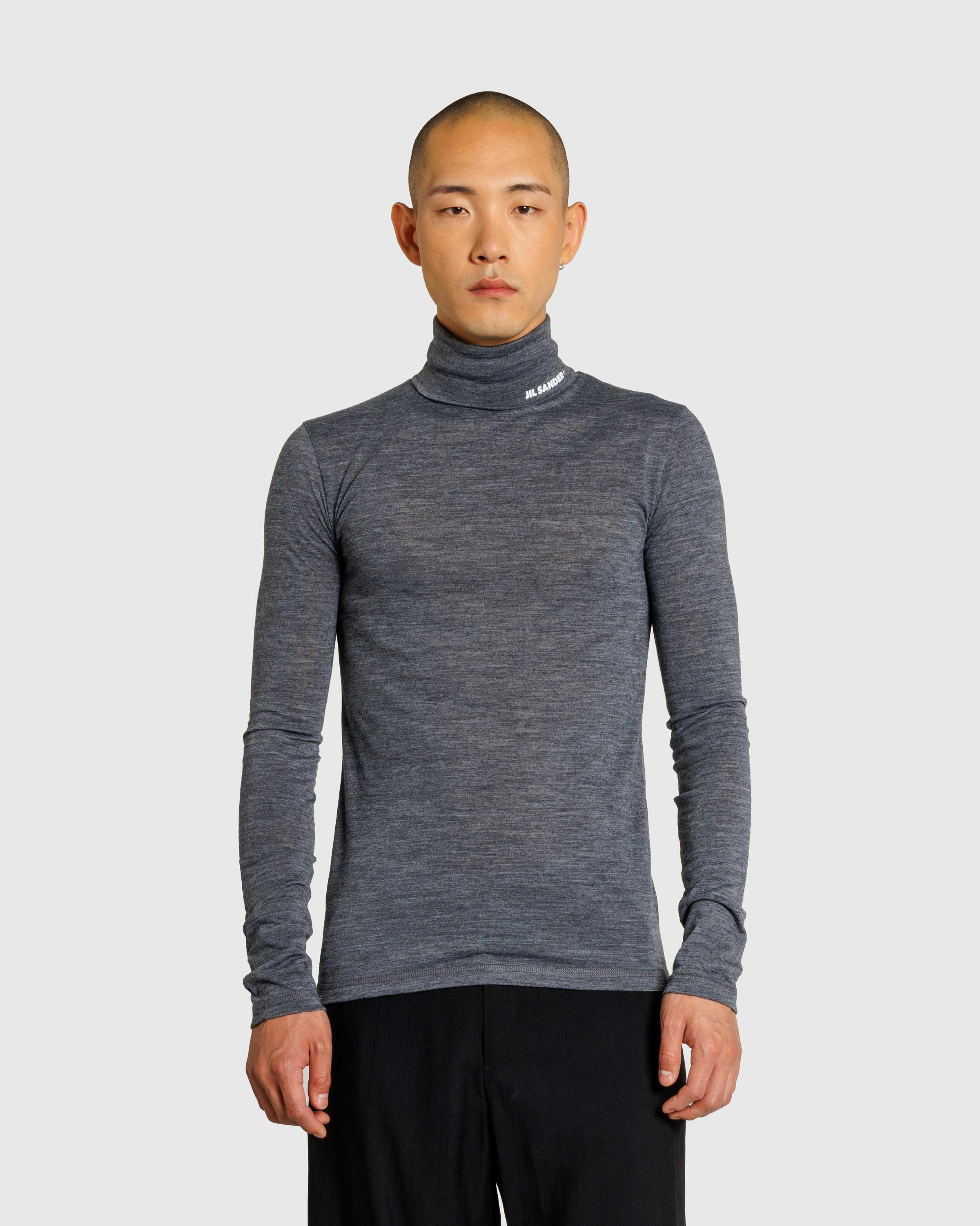 Jil Sander – High-Neck Shirt Dark Grey - T-Shirts - Grey - Image 2