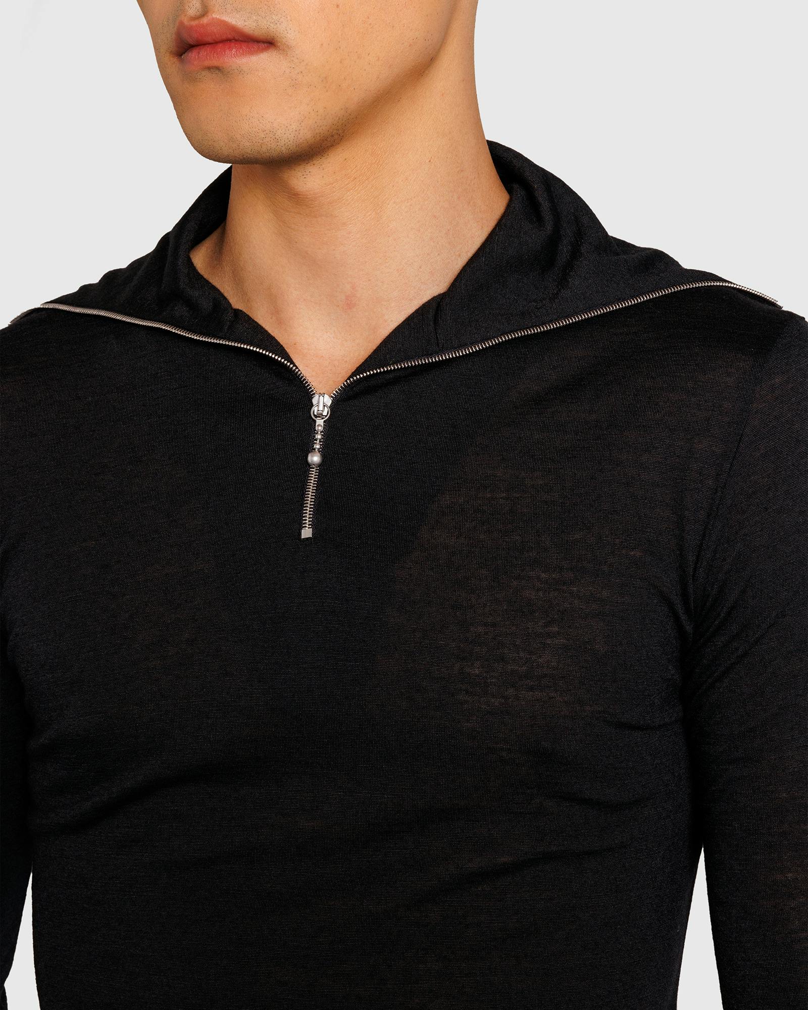 Jil Sander – Zip-Up Long-Sleeve Black - Zip-Ups - Black - Image 6