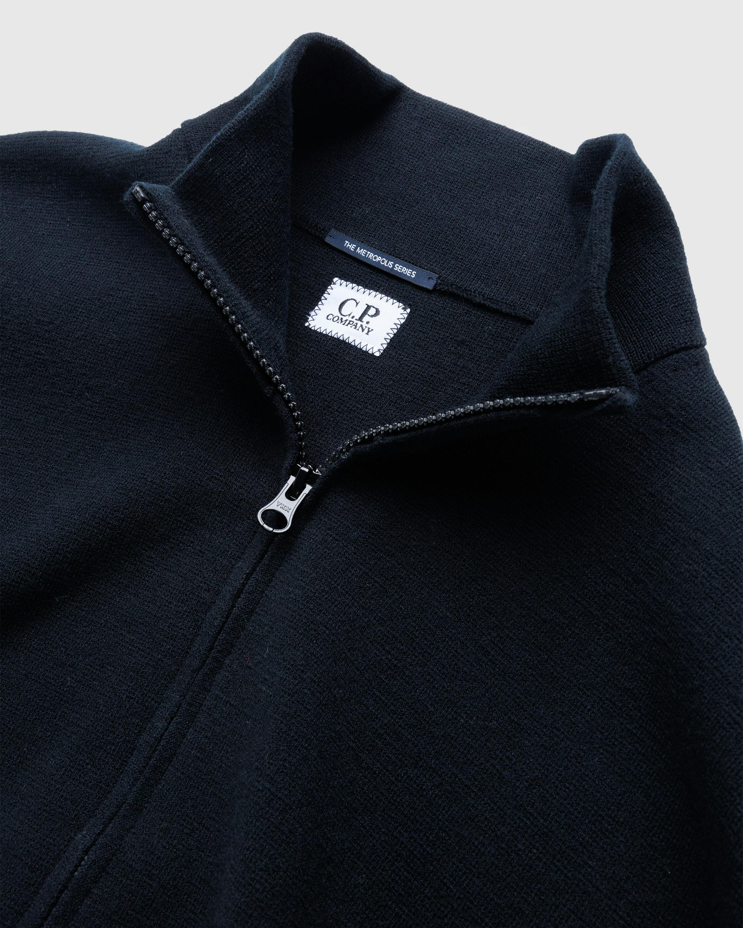 C.P. Company – Metropolis Series Extra Fine Merino Wool Zip Cardigan Black - Zip-Ups - Black - Image 4