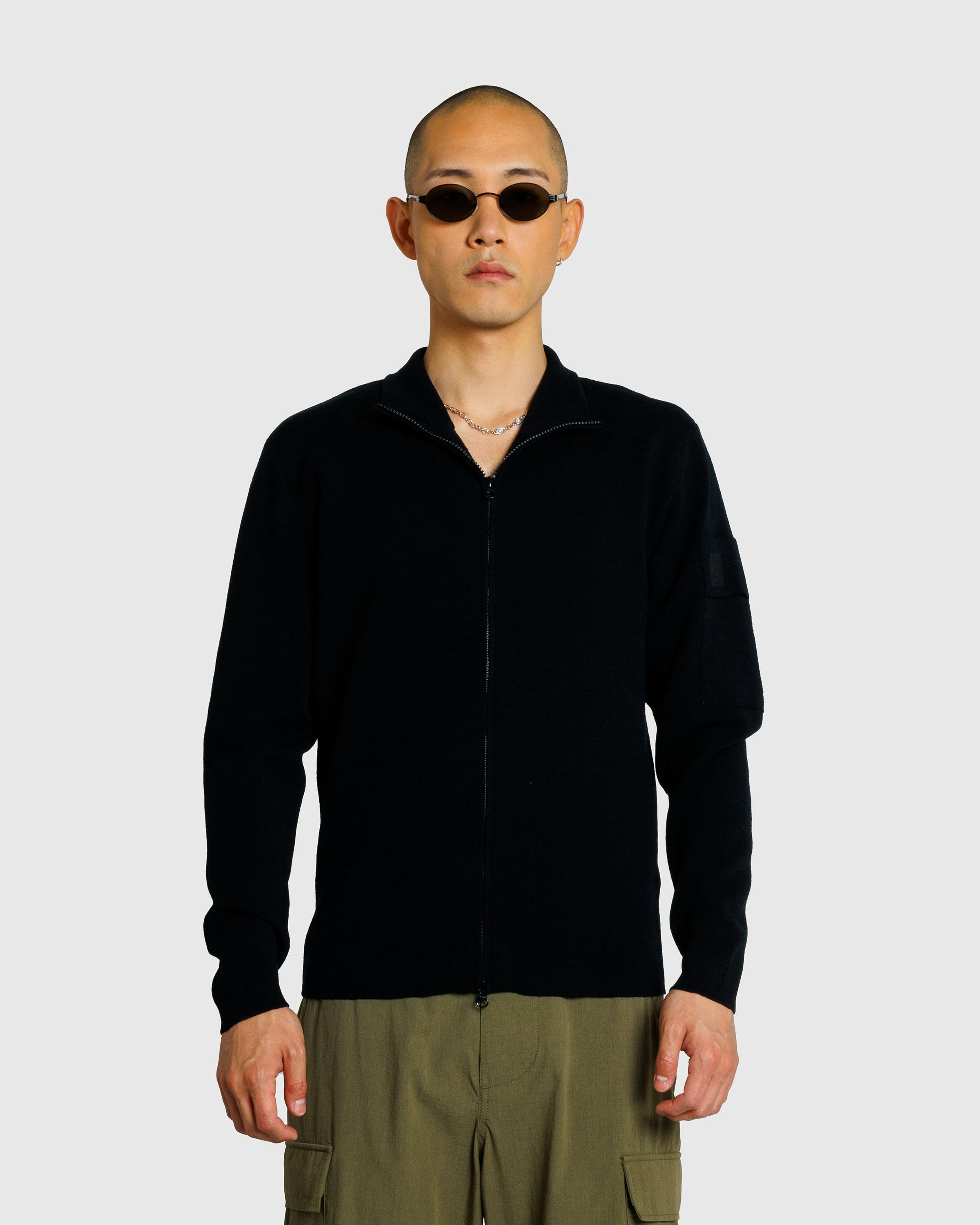 C.P. Company – Metropolis Series Extra Fine Merino Wool Zip Cardigan Black - Zip-Ups - Black - Image 2