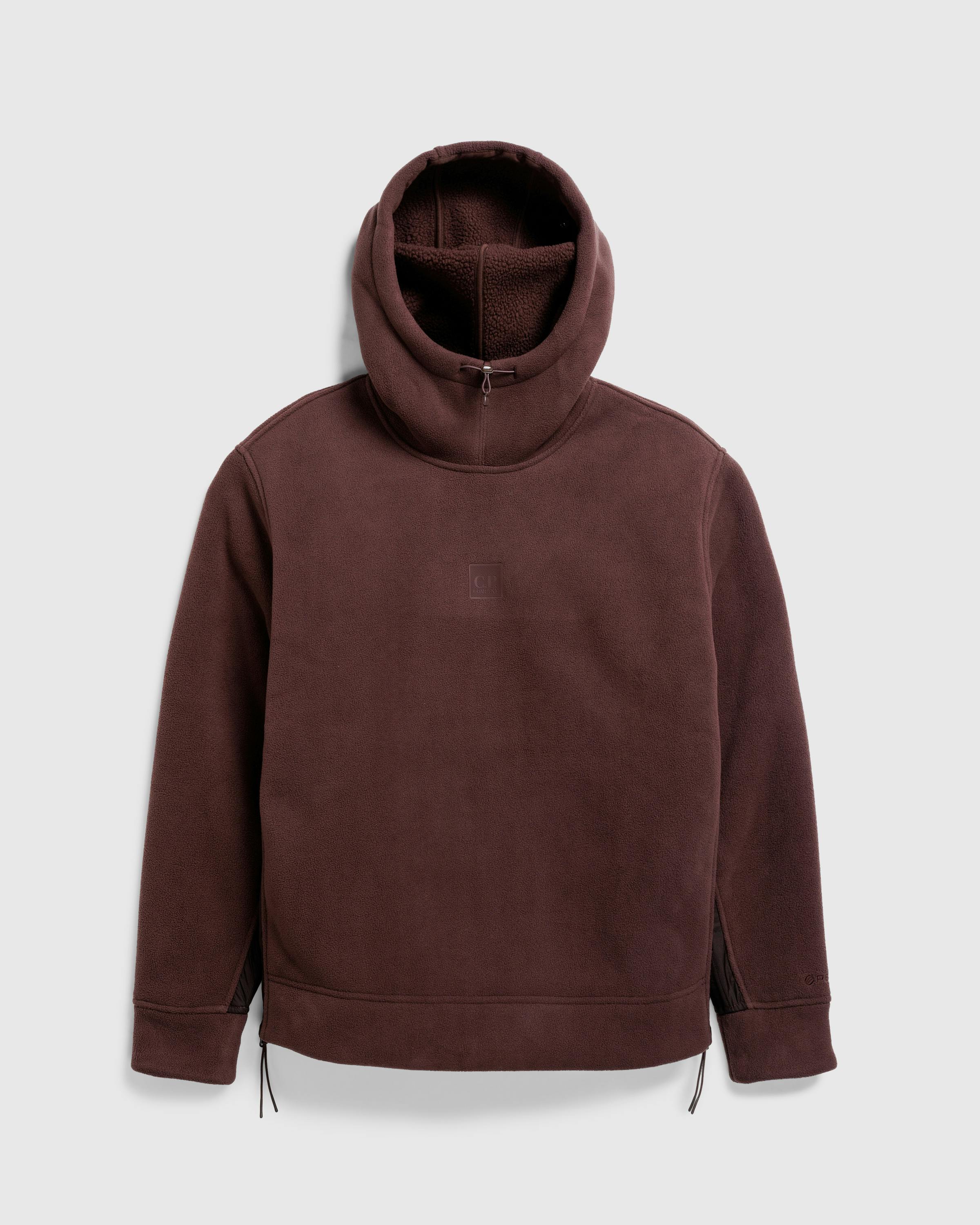 C.P. Company – Metropolis Series Bonded Polar Fleece Mixed Hoodie Rum Raisin - Hoodies - Brown - Image 1