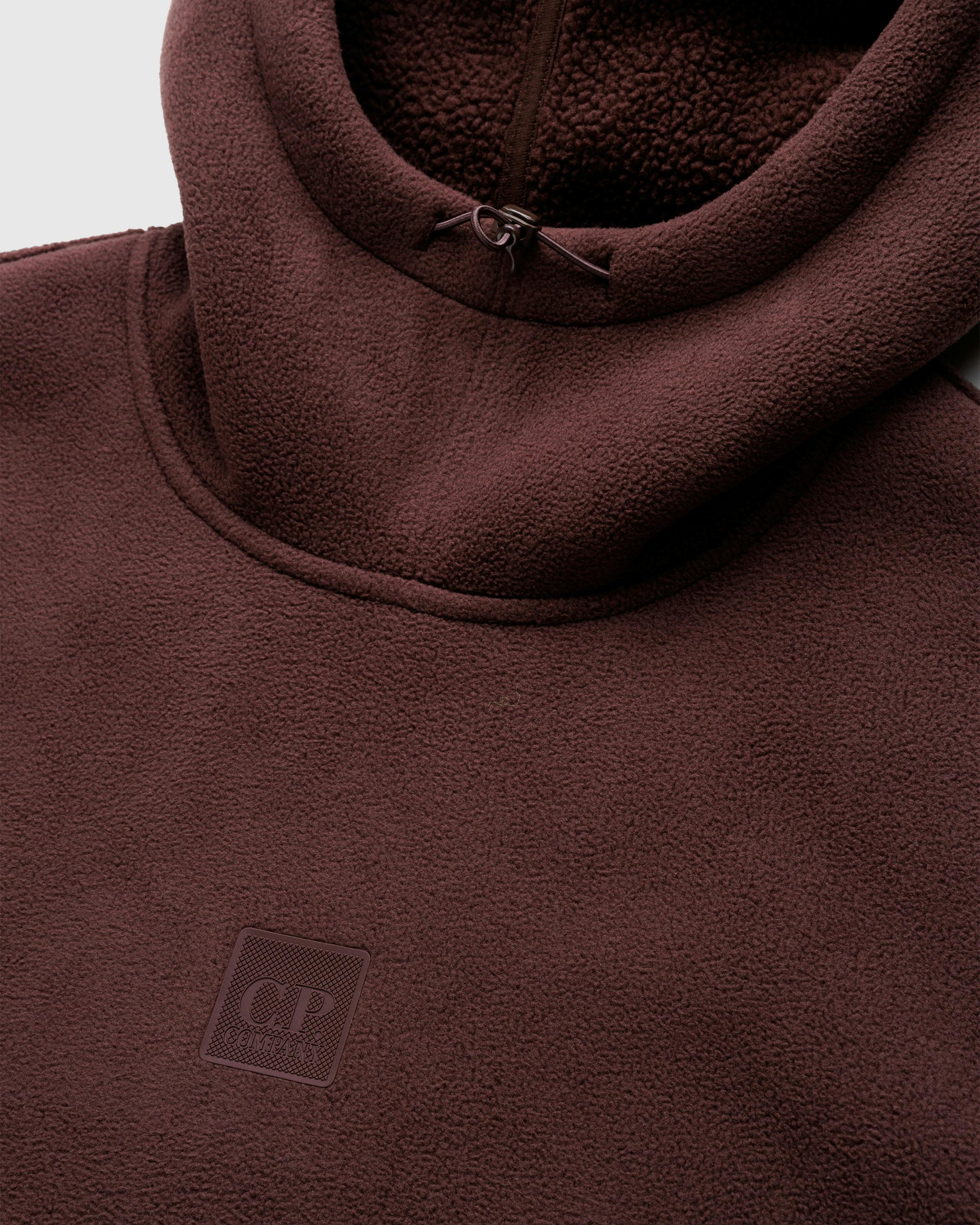 C.P. Company – Metropolis Series Bonded Polar Fleece Mixed Hoodie Rum Raisin - Hoodies - Brown - Image 4