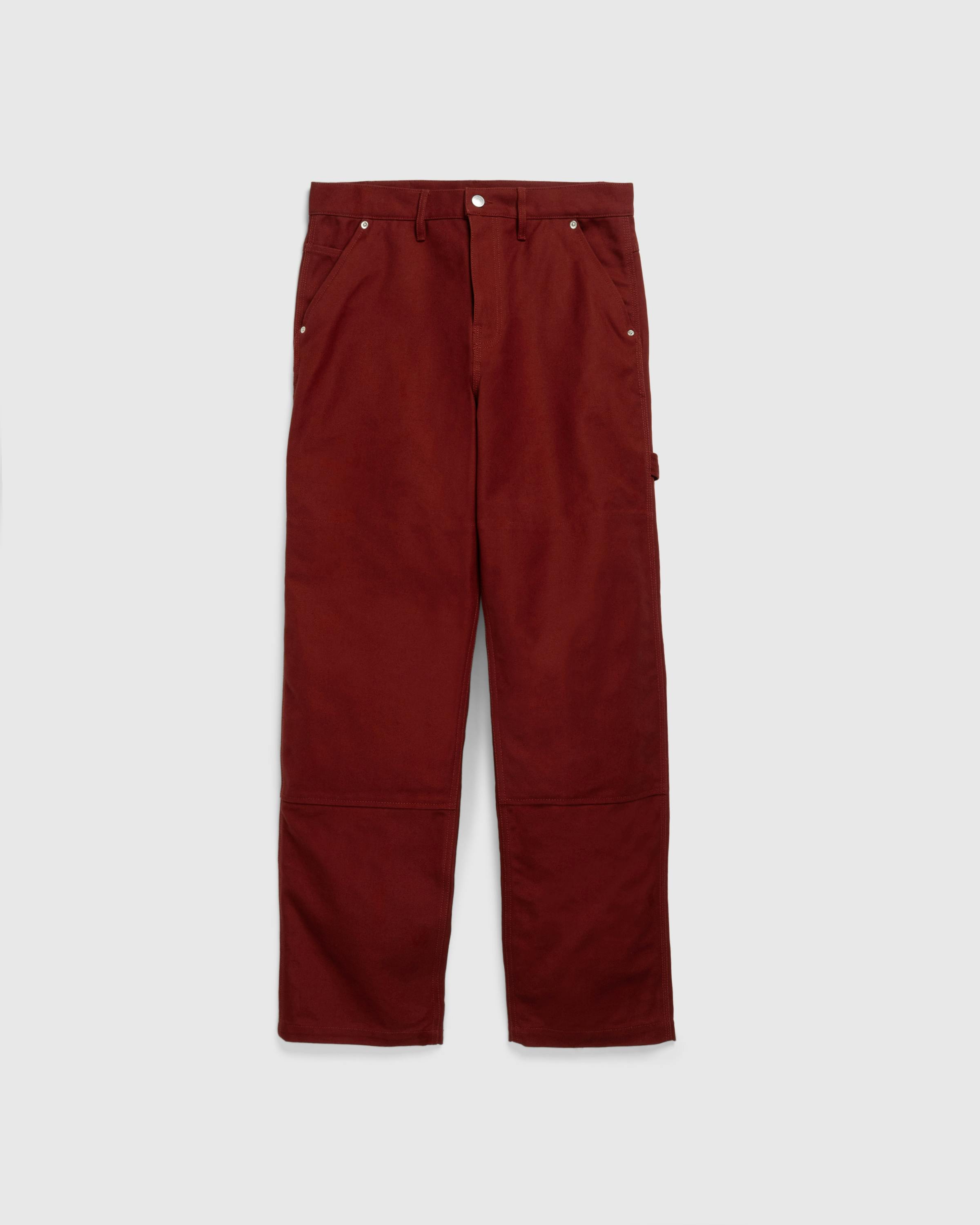 Highsnobiety HS05 – Oxford Canvas Carpenter Trousers Red - Work Pants - Red - Image 1