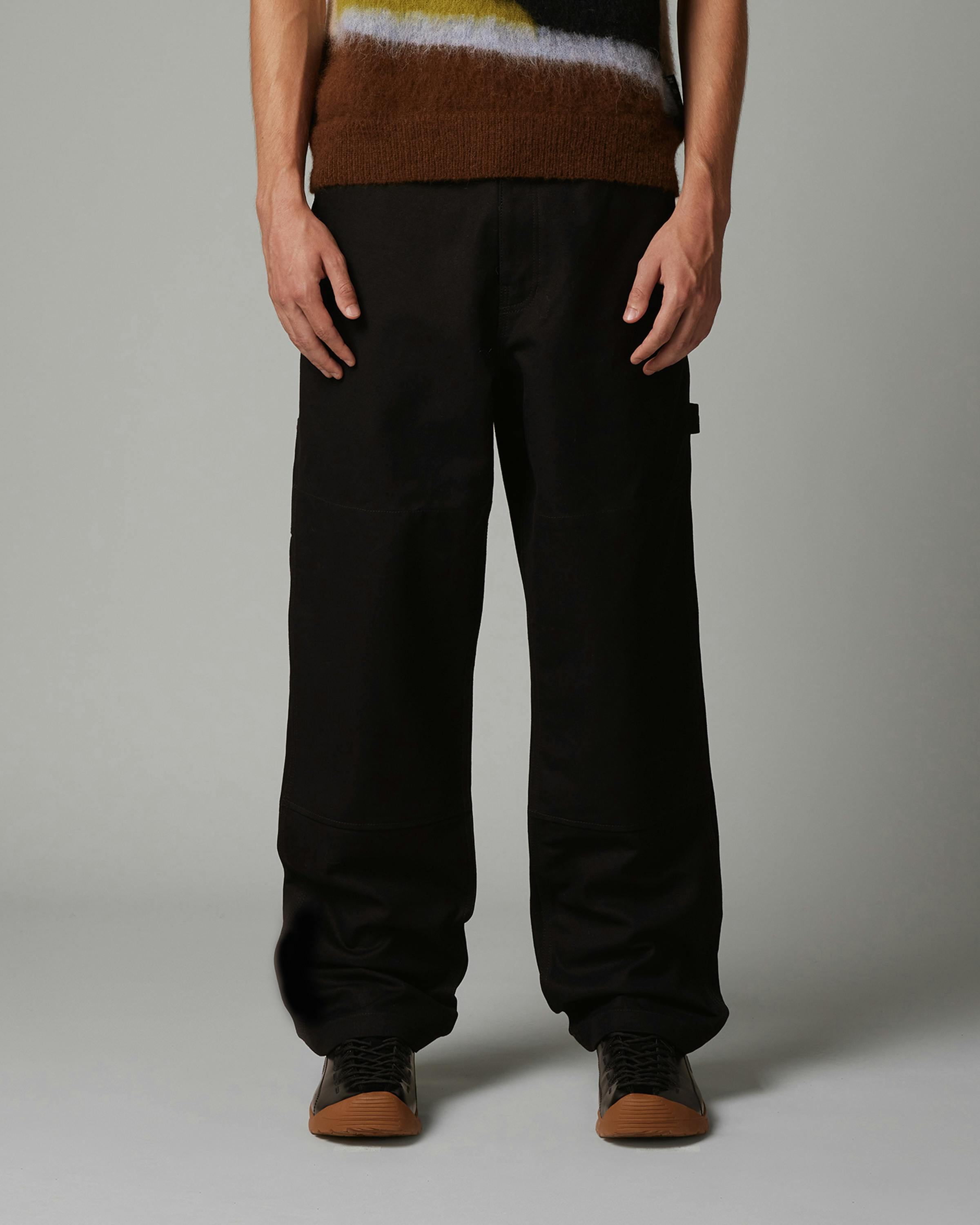 Highsnobiety HS05 – Oxford Canvas Carpenter Trousers Black - Work Pants - Black - Image 2