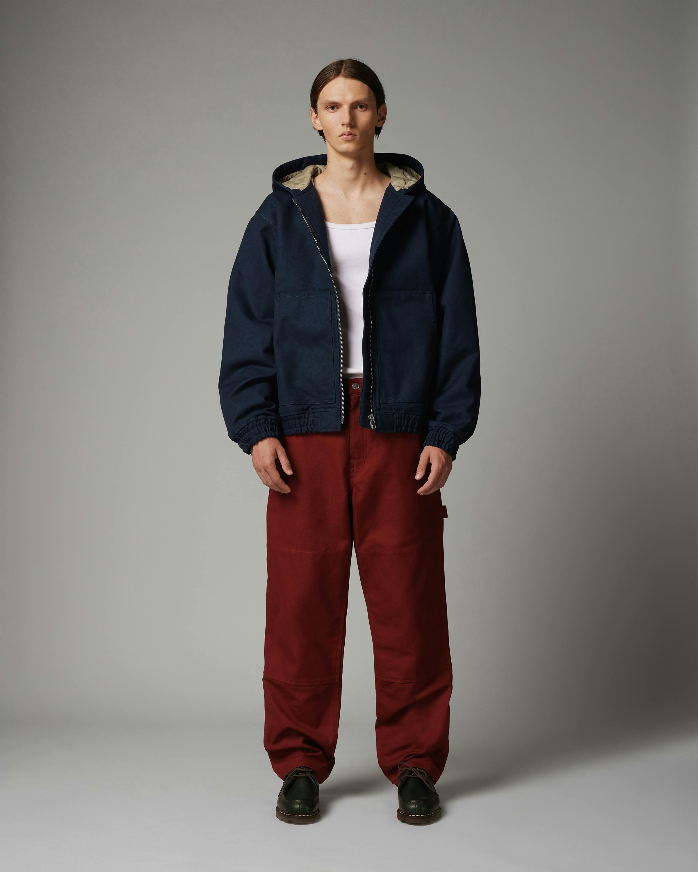 Highsnobiety HS05 – Oxford Canvas Carpenter Trousers Red - Work Pants - Red - Image 3