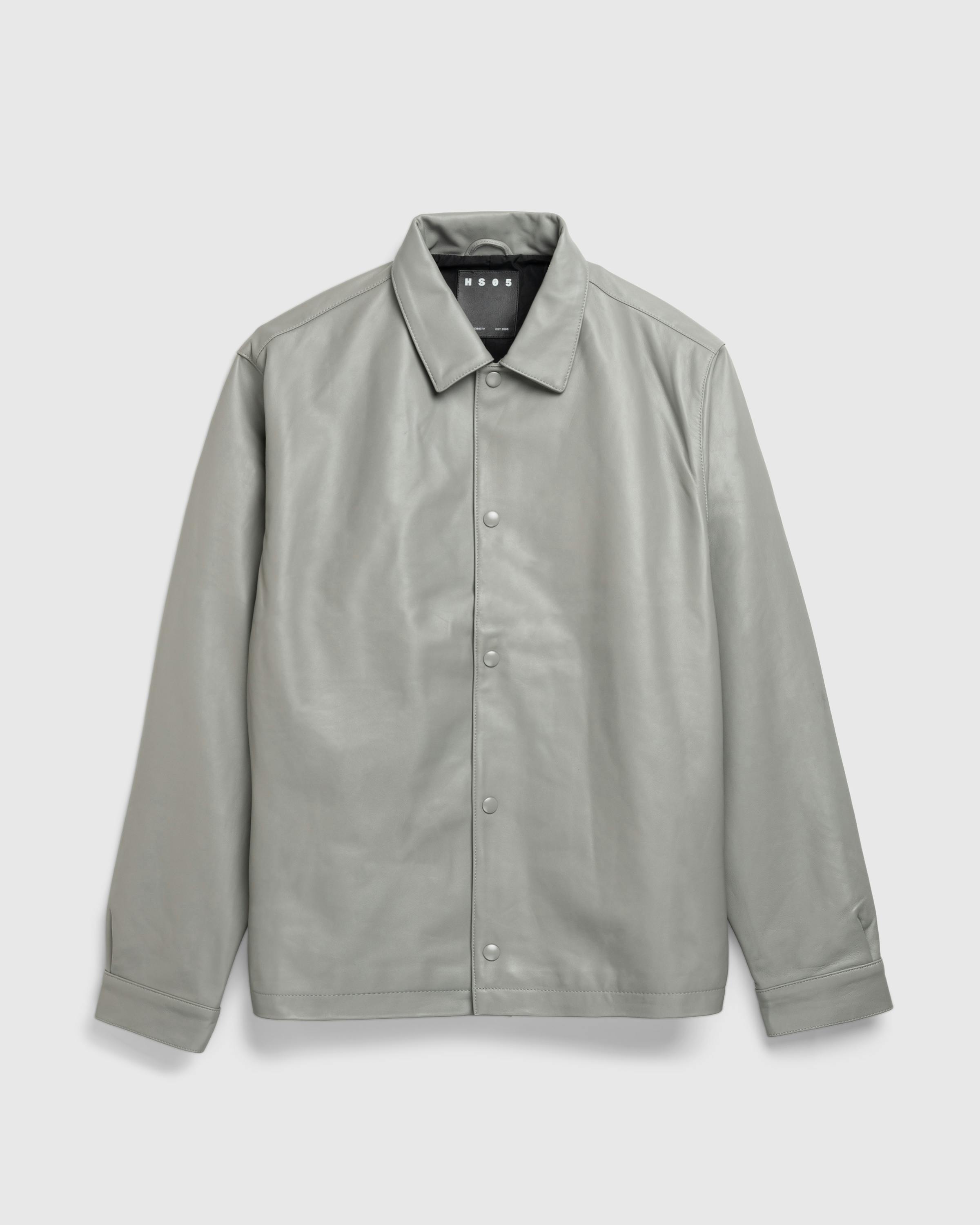 Highsnobiety HS05 – Leather Shirt Jacket Beige - Leather Jackets - Beige - Image 1