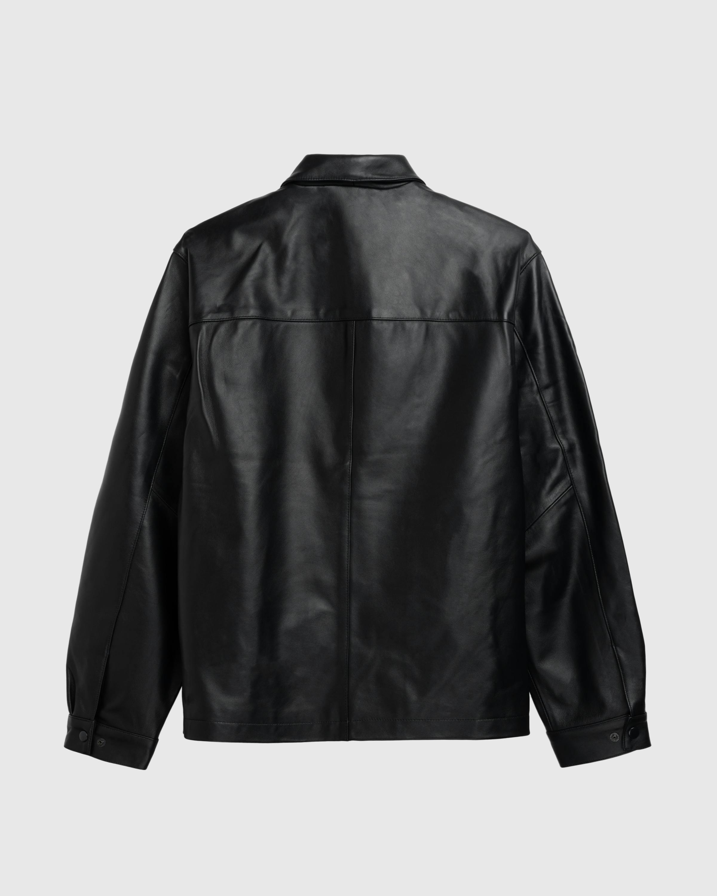 Highsnobiety HS05 – Leather Shirt Jacket Black - Leather Jackets - Black - Image 4