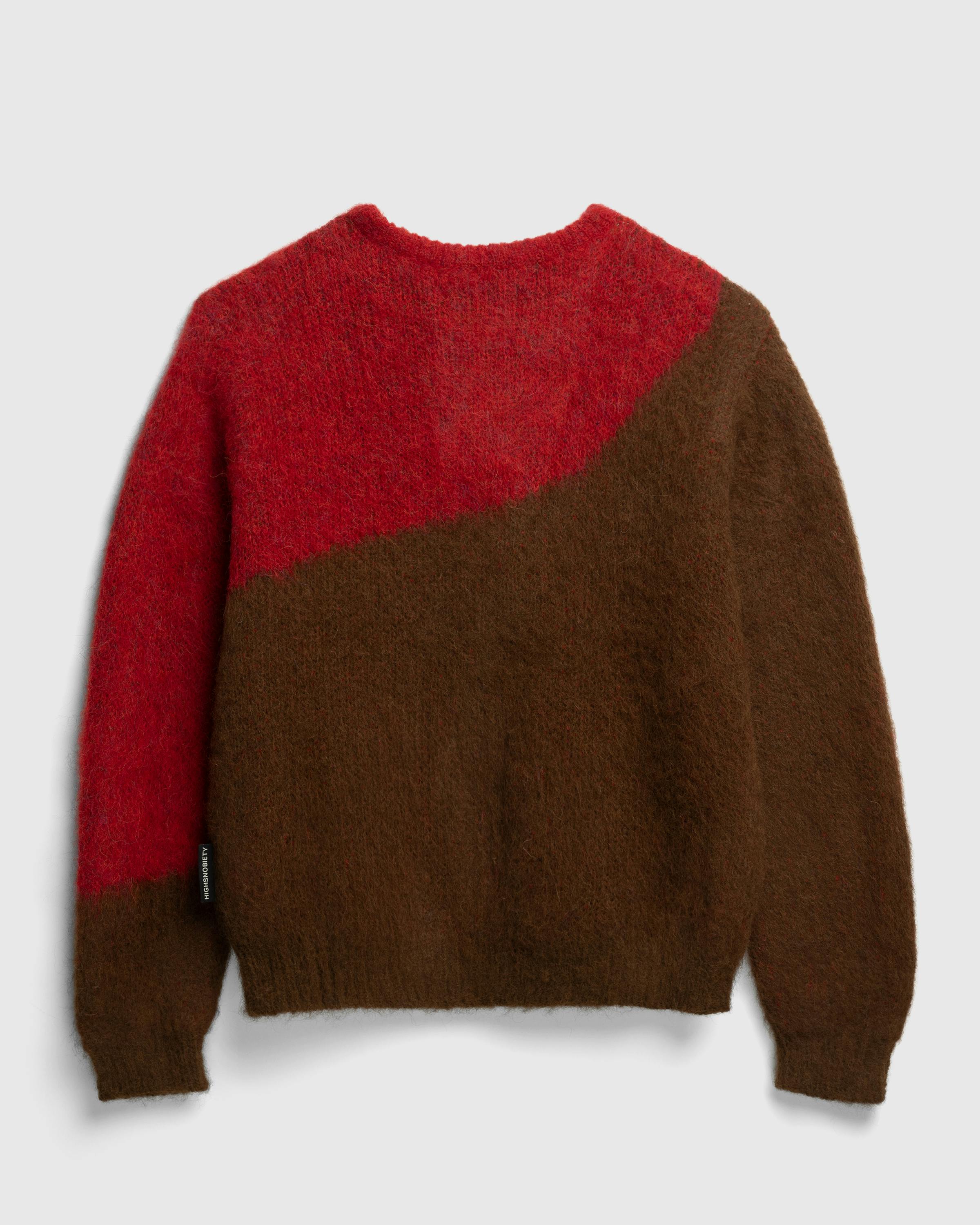 Highsnobiety HS05 – Alpaca Abstract Wave Sweater Brown/Red - Crewnecks - Brown/ Red - Image 4