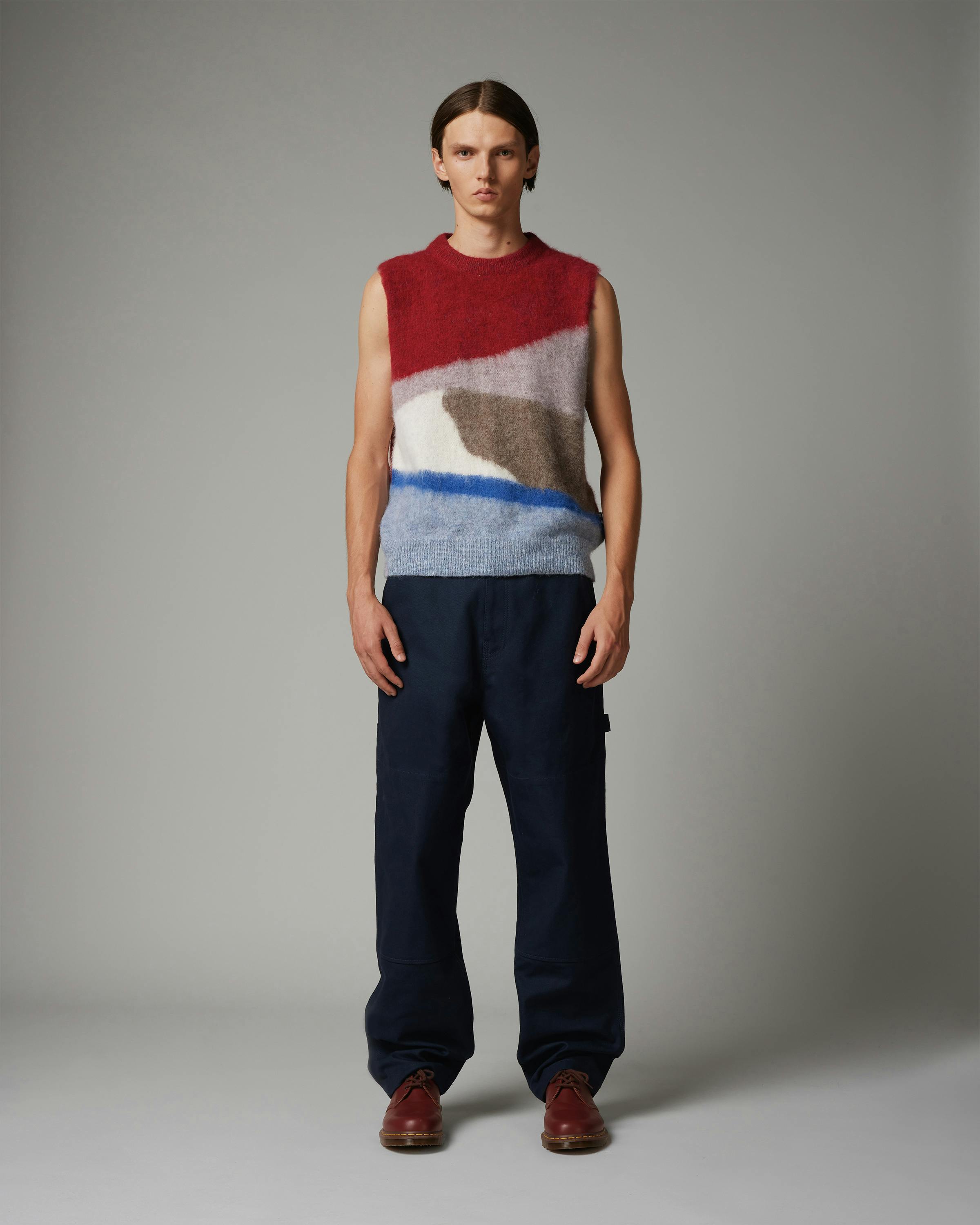 Highsnobiety HS05 – Alpaca Abstract Sweater Vest Red/Blue - Gilets - Red/ Blue - Image 3