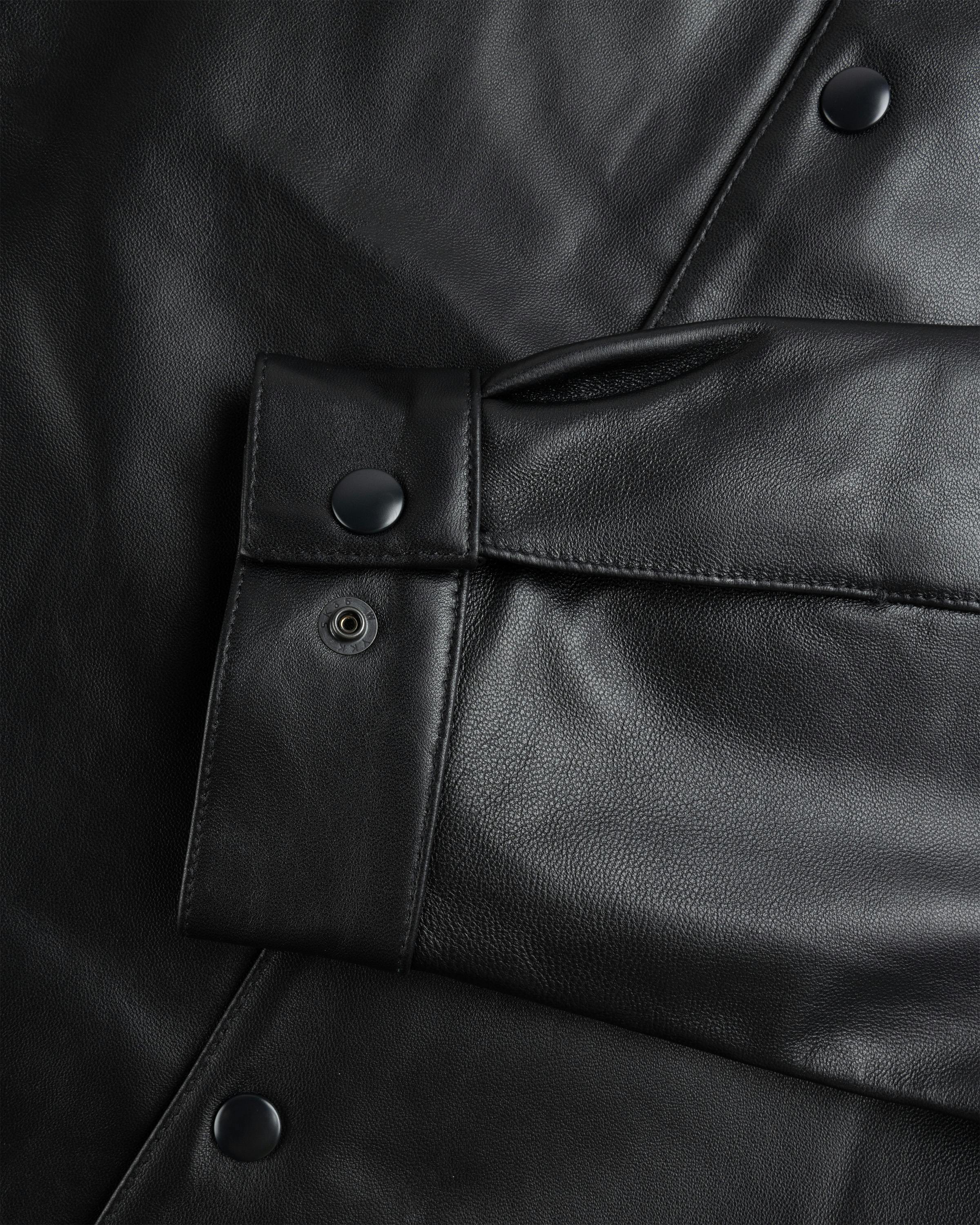 Highsnobiety HS05 – Leather Shirt Jacket Black - Leather Jackets - Black - Image 10