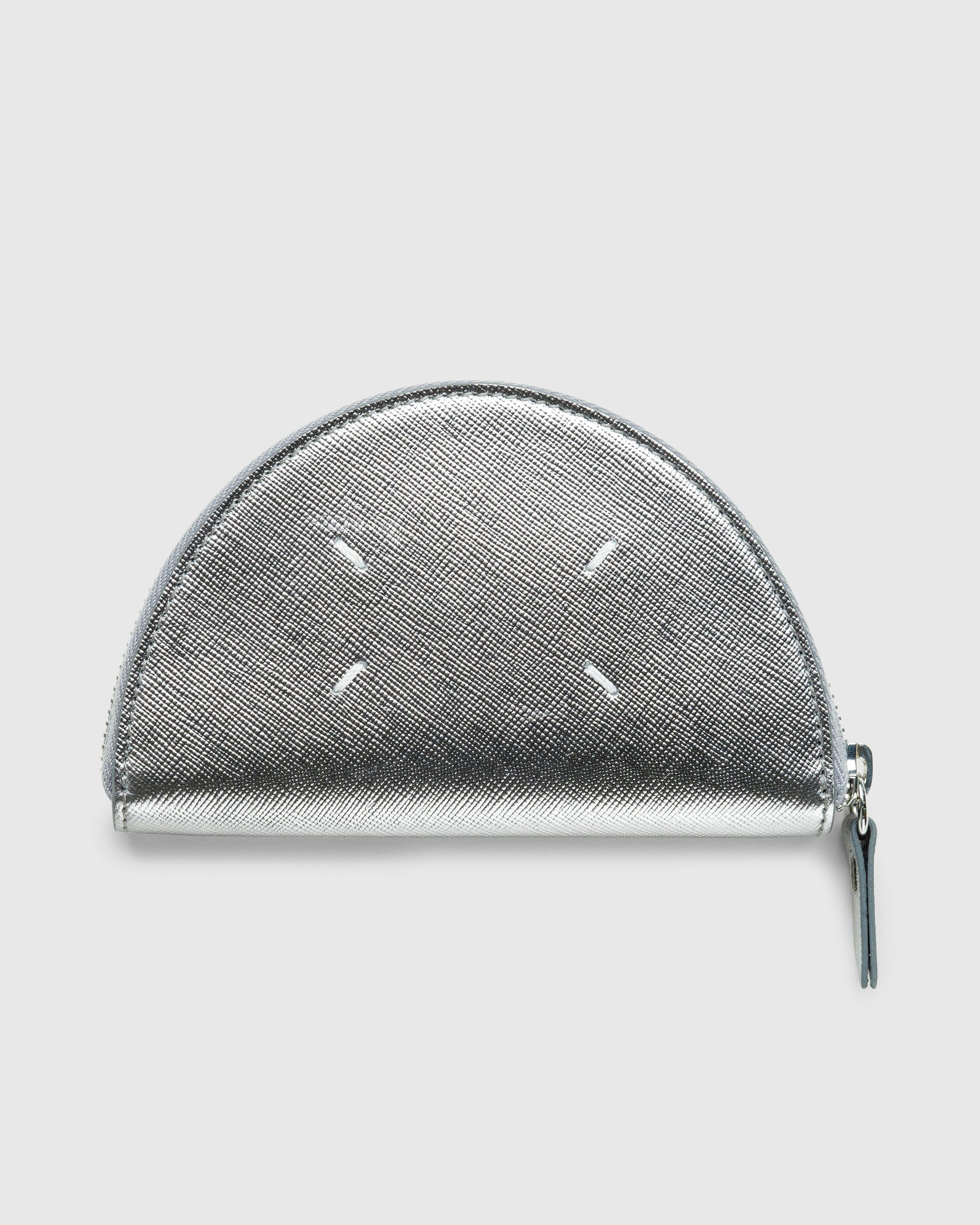 Maison Margiela – Micro Half Moon Pouch Metallic Grey - Pouches - Silver - Image 1