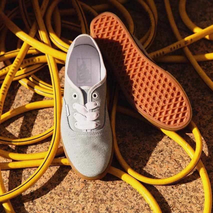 Vans Authentic LowPro sneaker in blue, green and white denim