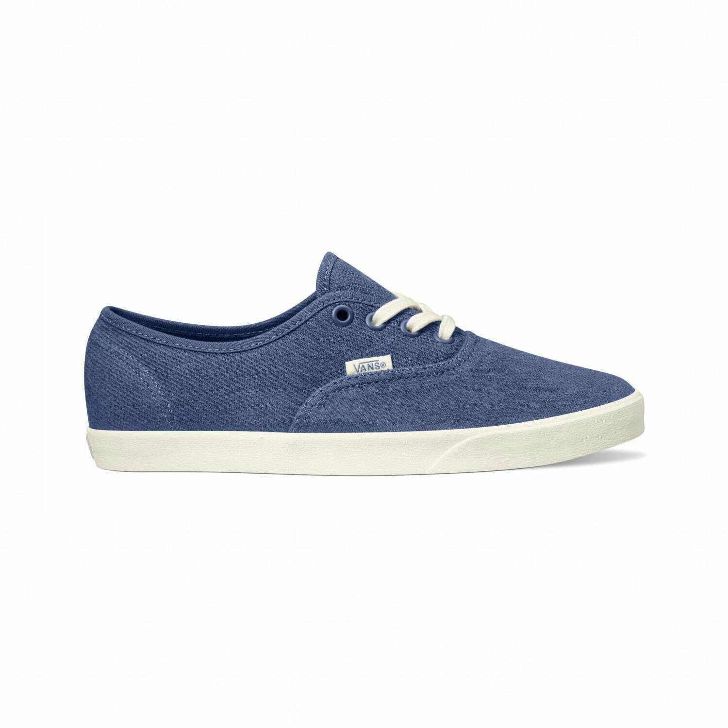 Vans Authentic LowPro sneaker in blue, green and white denim