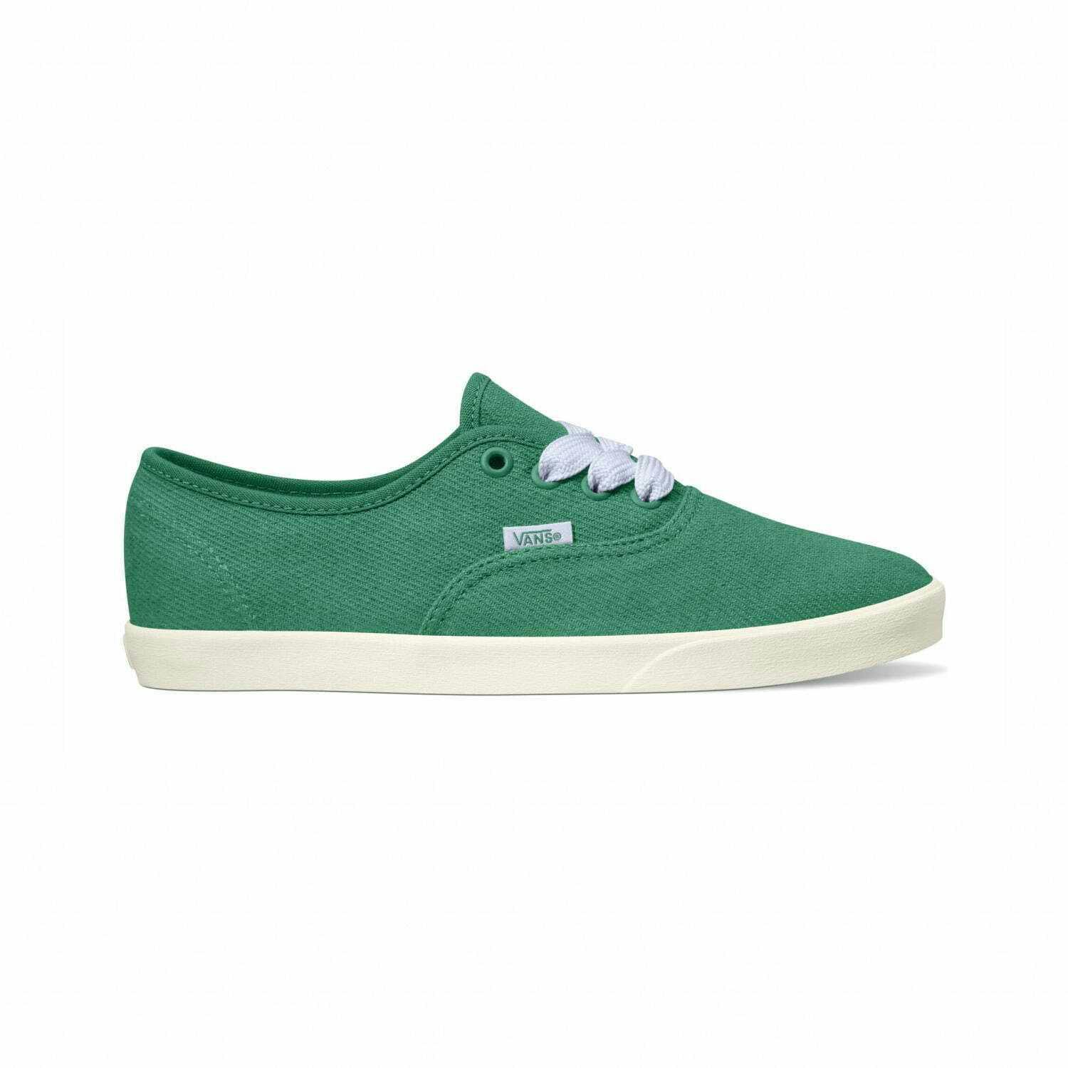 Vans Authentic LowPro sneaker in blue, green and white denim