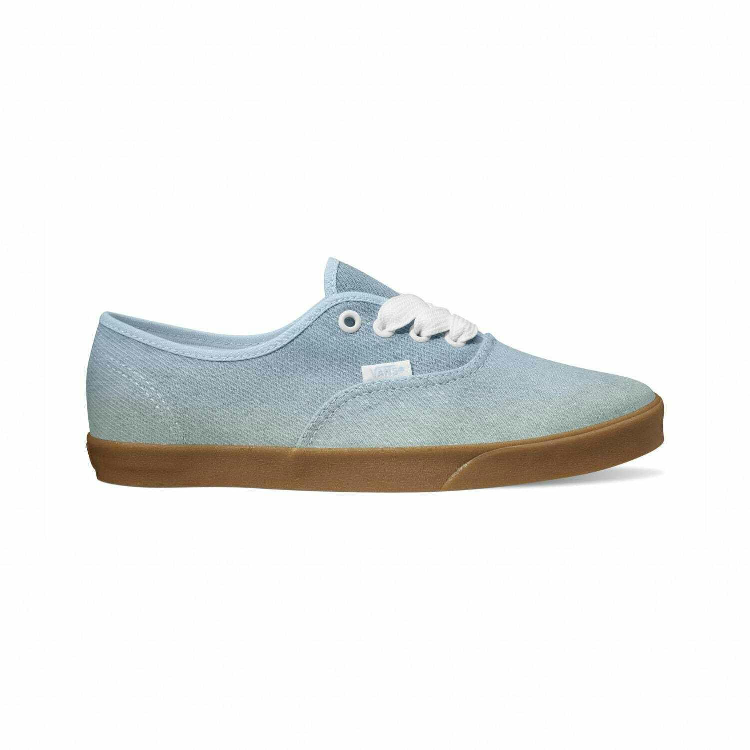 Vans Authentic LowPro sneaker in blue, green and white denim