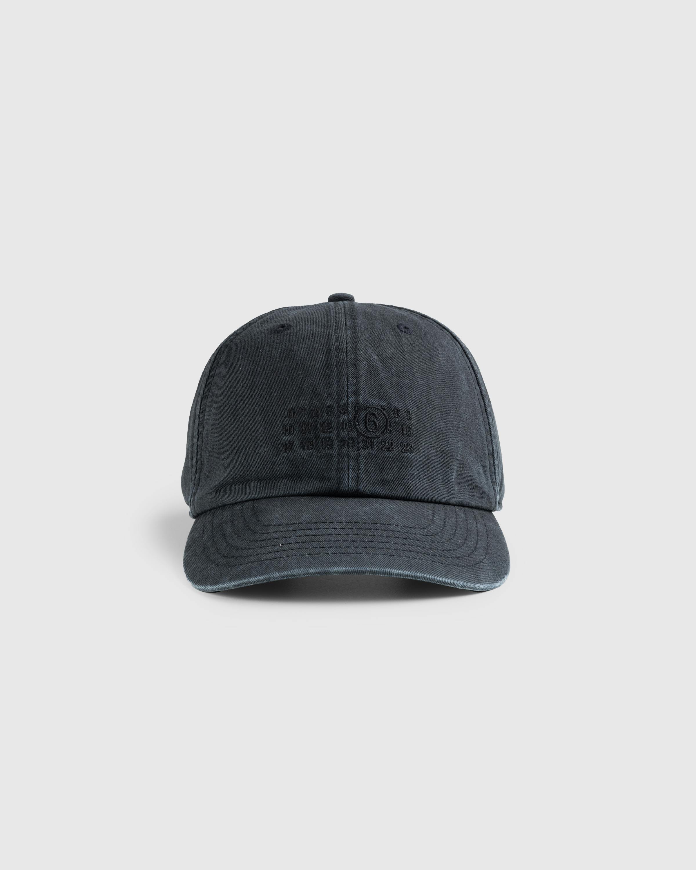 MM6 Maison Margiela – Numbers Hat Washed Black - Caps - Black - Image 3