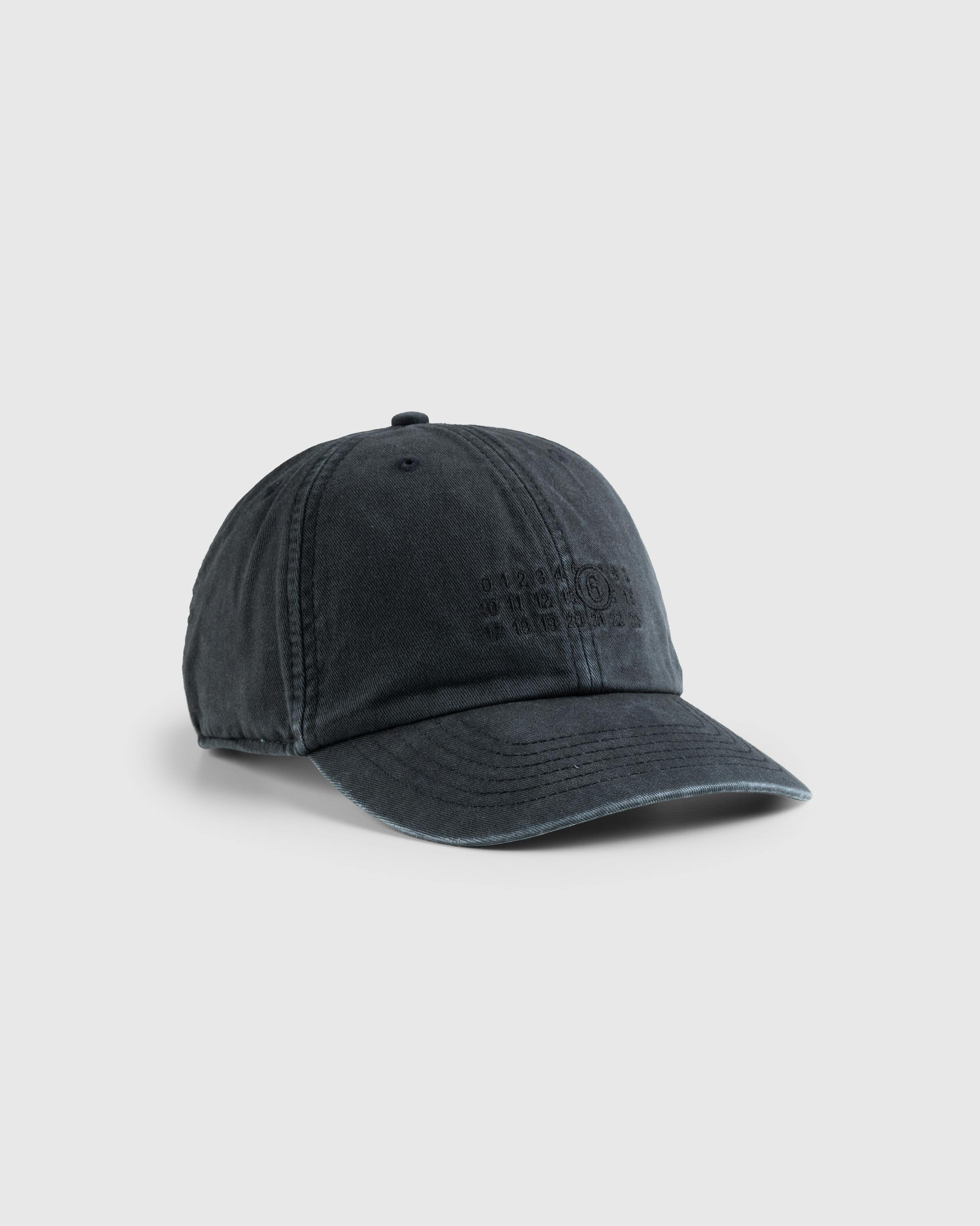 MM6 Maison Margiela – Numbers Hat Washed Black - Caps - Black - Image 1