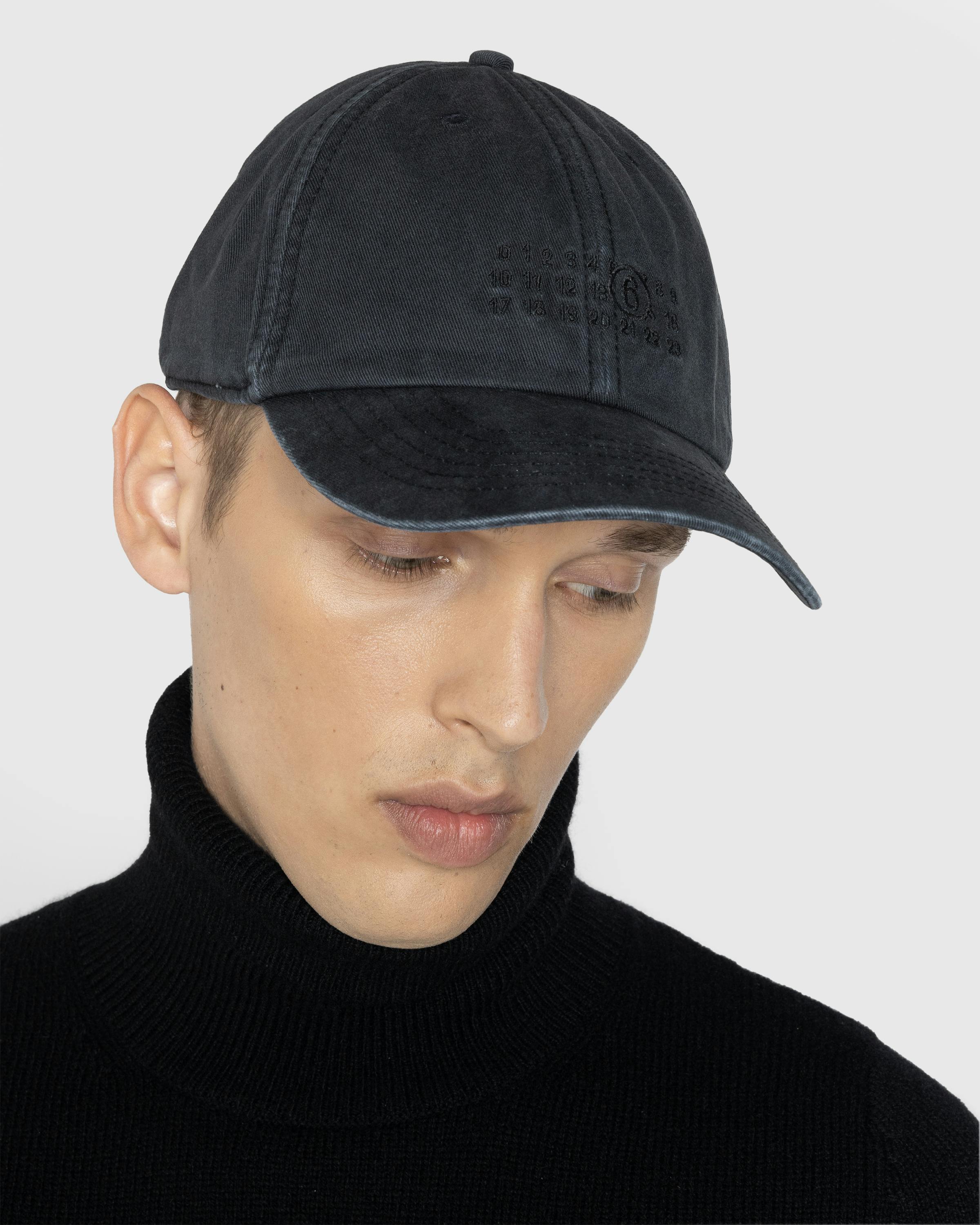 MM6 Maison Margiela – Numbers Hat Washed Black - Caps - Black - Image 2