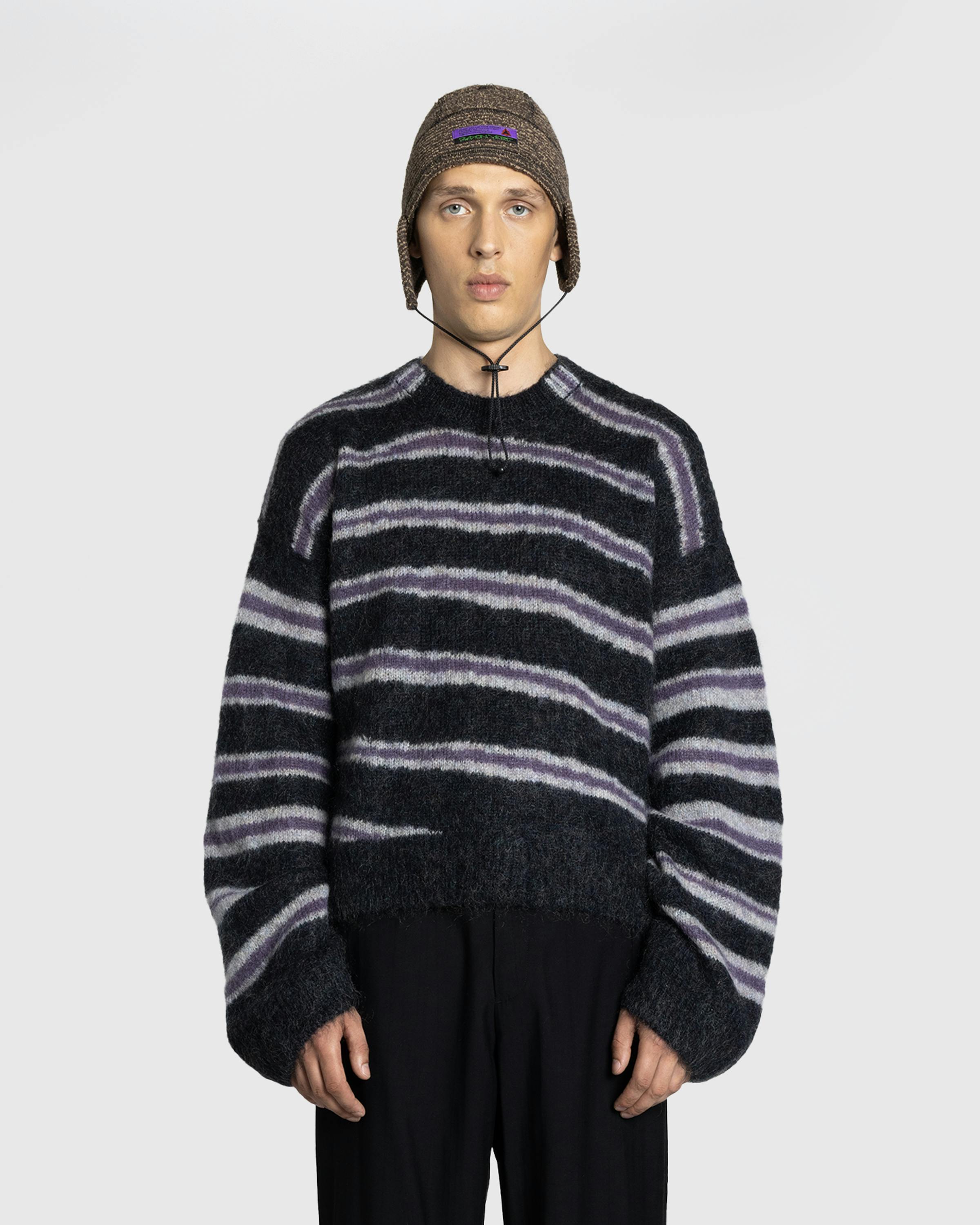 Acne Studios – Mohair Blend Jumper Dark Grey Melange/Multi - Crewnecks - Grey - Image 2