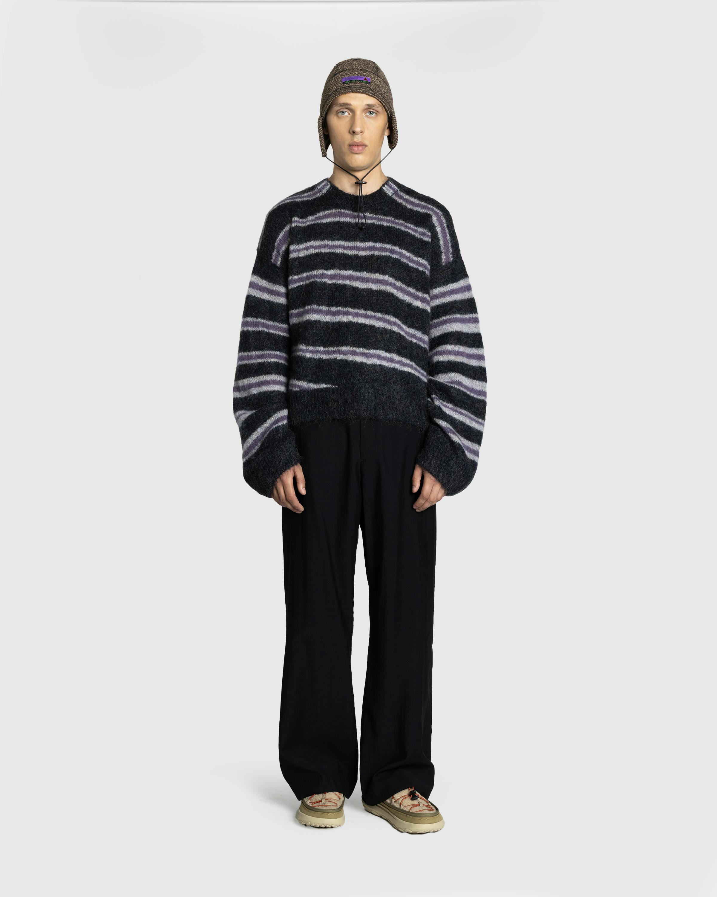 Acne Studios – Mohair Blend Jumper Dark Grey Melange/Multi - Crewnecks - Grey - Image 3