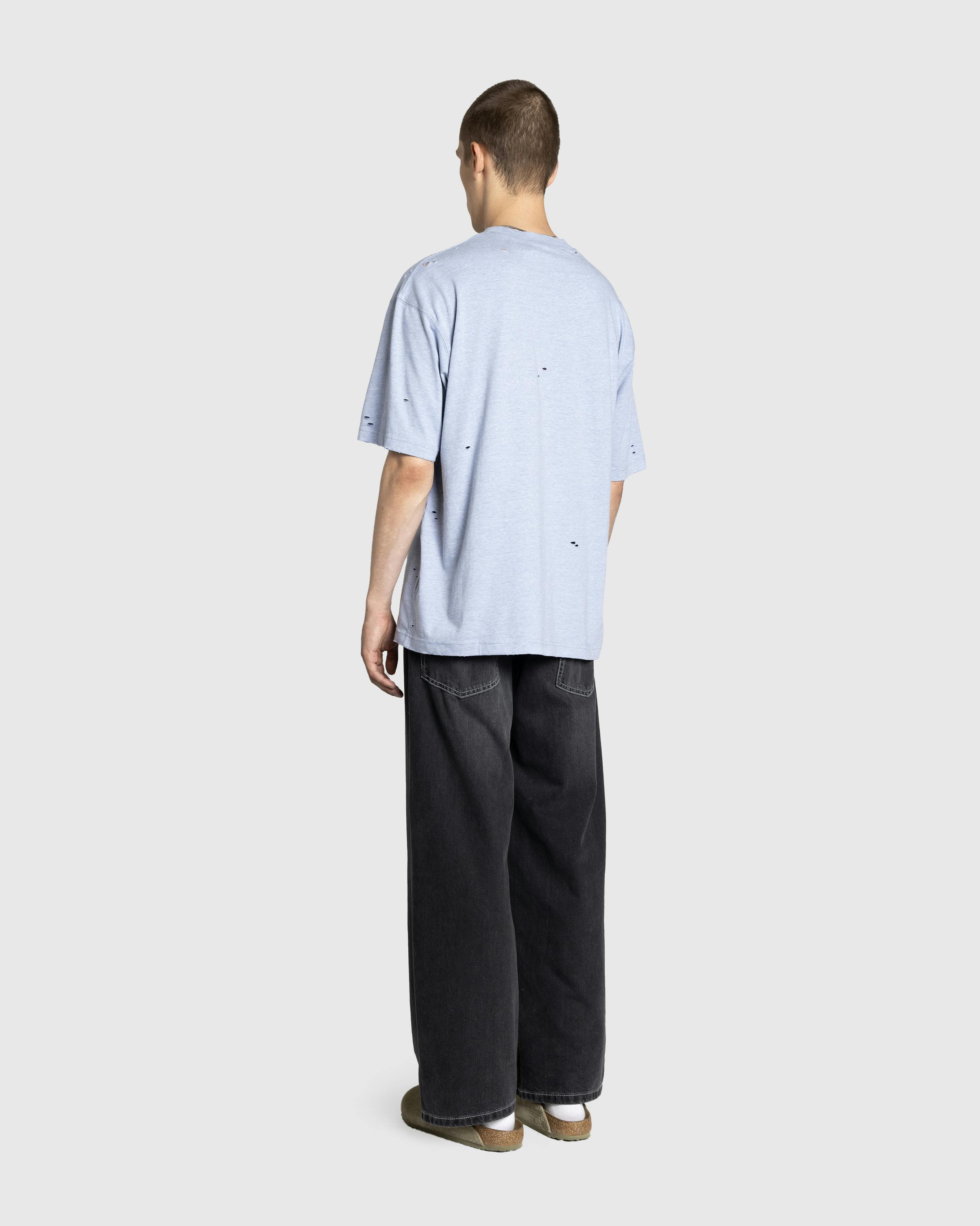 Acne Studios – Logo T-Shirt Blue Melange - T-Shirts - Blue - Image 4