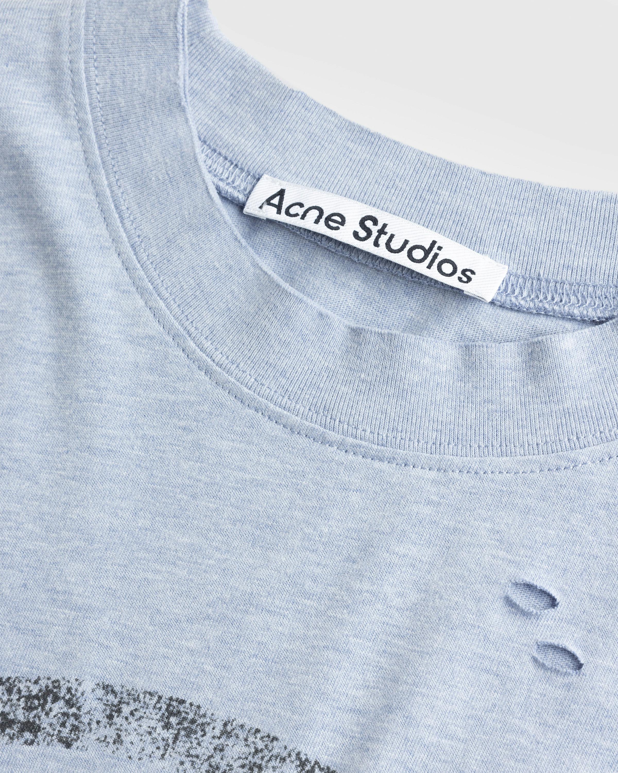 Acne Studios – Logo T-Shirt Blue Melange - T-Shirts - Blue - Image 6